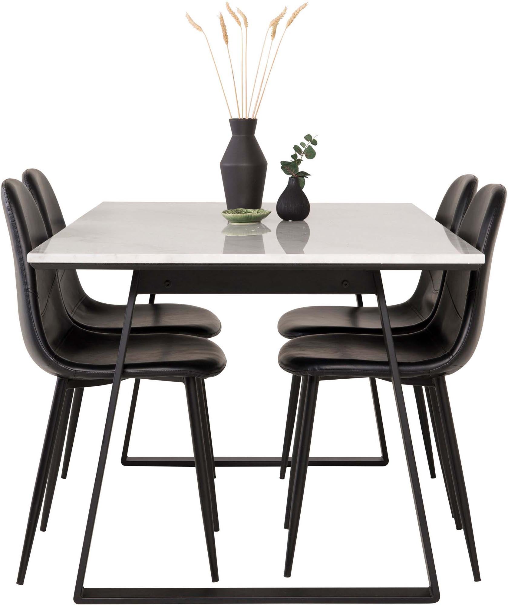Estelle Esszimmerset + Polar 140cm/4St. in Schwarz präsentiert im Onlineshop von KAQTU Design AG. Esszimmerset ist von Venture Home