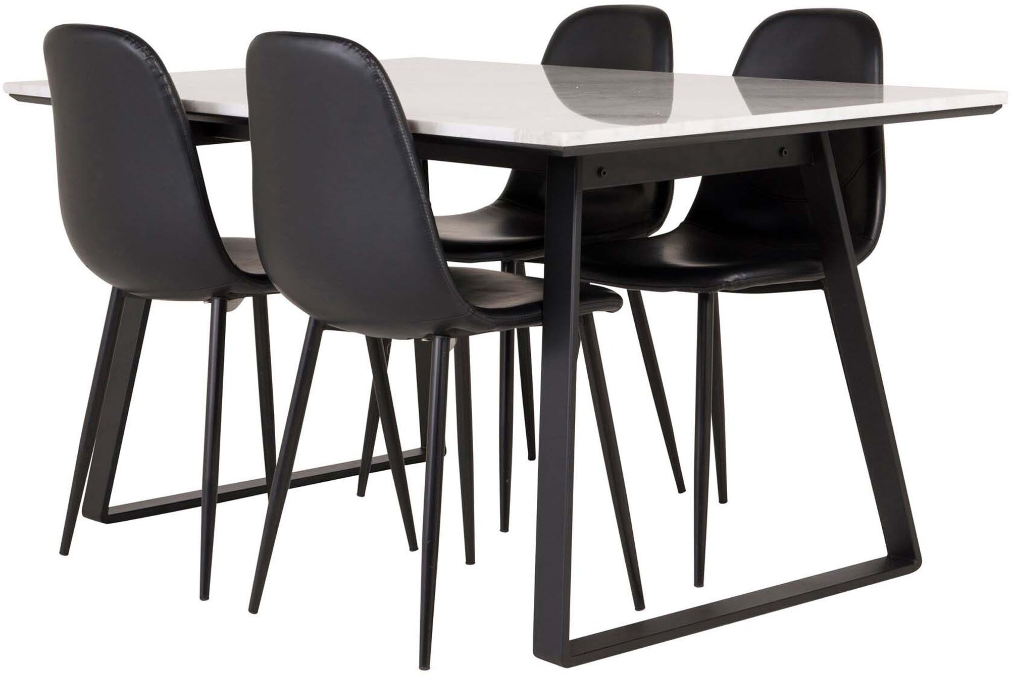 Estelle Esszimmerset + Polar 140cm/4St. in Schwarz präsentiert im Onlineshop von KAQTU Design AG. Esszimmerset ist von Venture Home