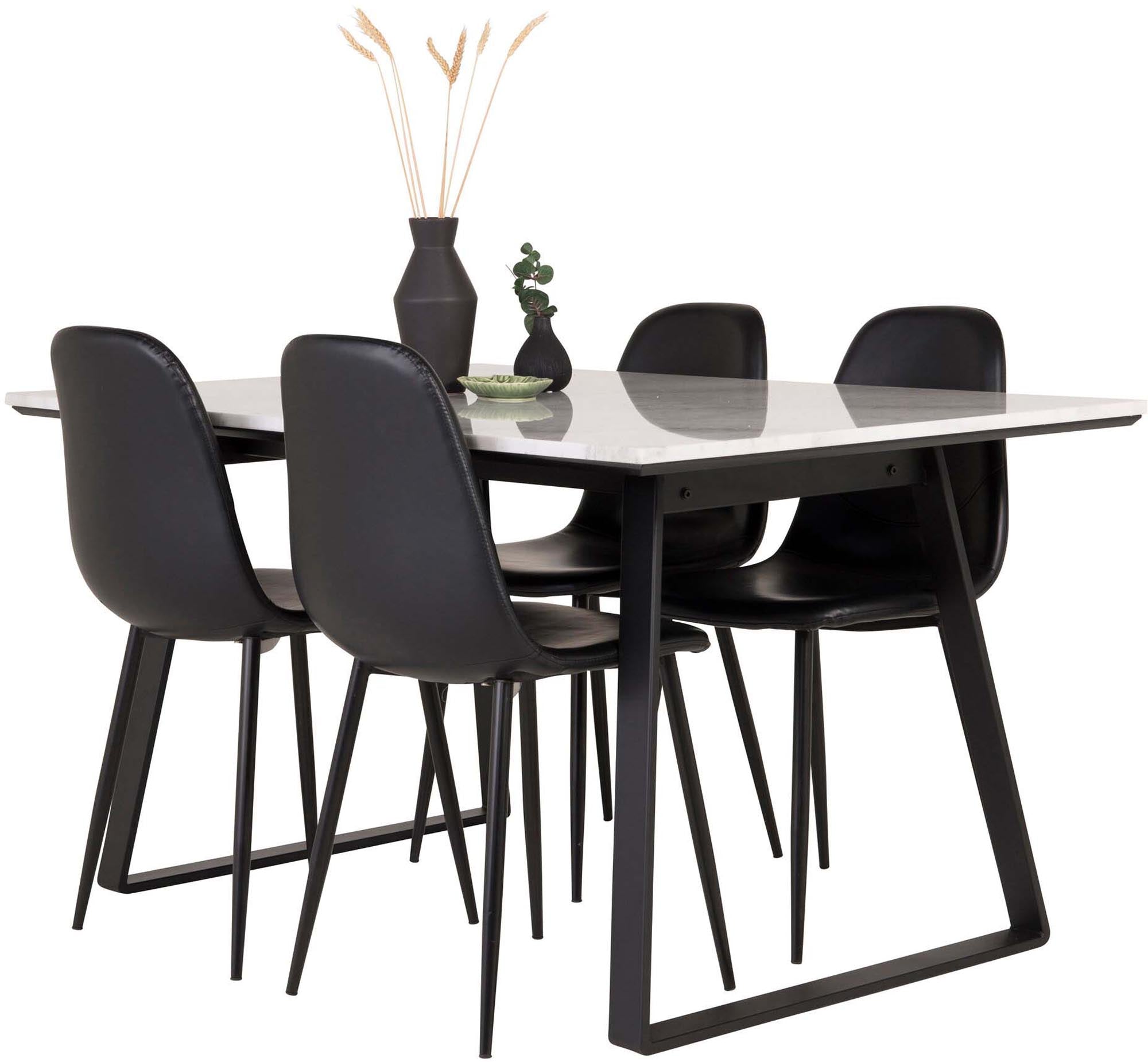Estelle Esszimmerset + Polar 140cm/4St. in Schwarz präsentiert im Onlineshop von KAQTU Design AG. Esszimmerset ist von Venture Home