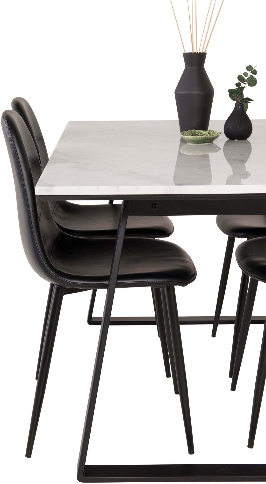 Estelle Esszimmerset + Polar 140cm/4St. in Schwarz präsentiert im Onlineshop von KAQTU Design AG. Esszimmerset ist von Venture Home