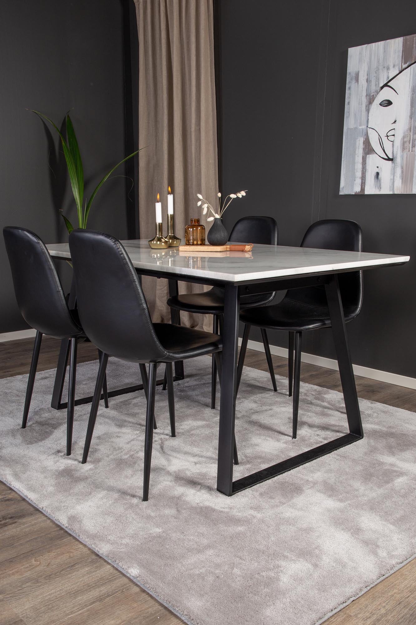 Estelle Esszimmerset + Polar 140cm/4St. in Schwarz präsentiert im Onlineshop von KAQTU Design AG. Esszimmerset ist von Venture Home