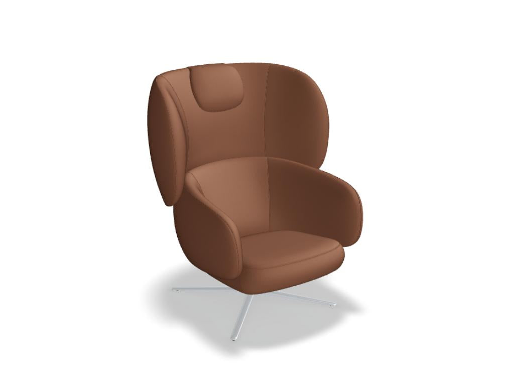 Grand Grace GRF03 - Sessel mit Kopfstütze Drehbasis in Sepia präsentiert im Onlineshop von KAQTU Design AG. Drehsessel ist von Mdd