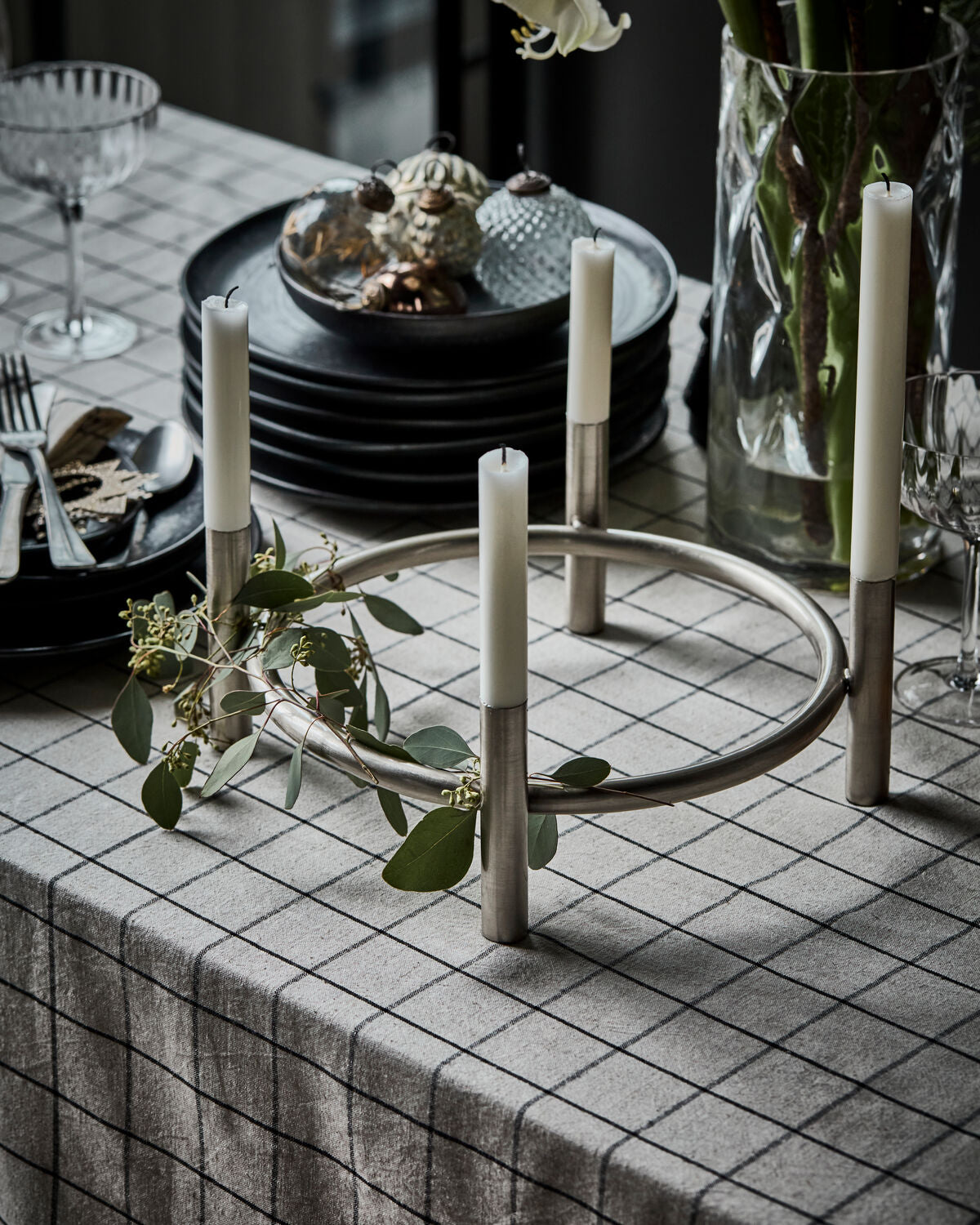 Kerzenständer, HDMaxi, Advent, Antik-Silber in Antik-Silber präsentiert im Onlineshop von KAQTU Design AG. Kerzenständer ist von House Doctor
