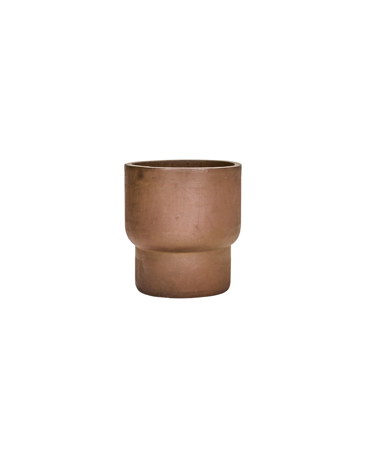 Blumentopf HDTerra in Antikes Braun aus Ton mit matter, unregelmässiger Oberfläche
