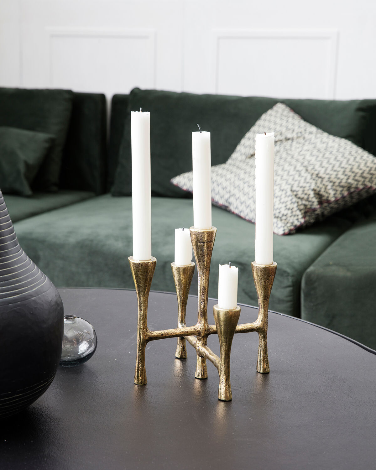 Kerzenständer, Tristy in Messing-finish präsentiert im Onlineshop von KAQTU Design AG. Kerzenständer ist von House Doctor