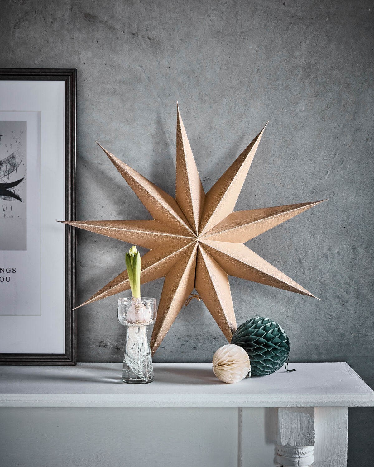 Stern, HD9 Point, Natur;Champagner in Natur, Champagner präsentiert im Onlineshop von KAQTU Design AG. Weihnachtszubehör ist von House Doctor