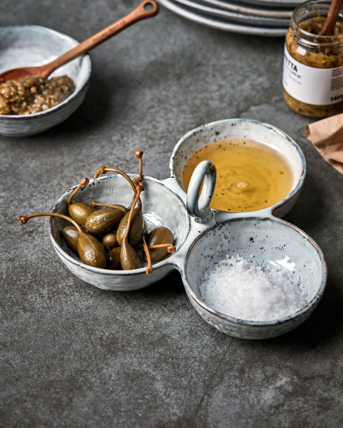 Serving bowls, HDRustic, Grau/Blau in Grau/Blau präsentiert im Onlineshop von KAQTU Design AG. Platte ist von House Doctor