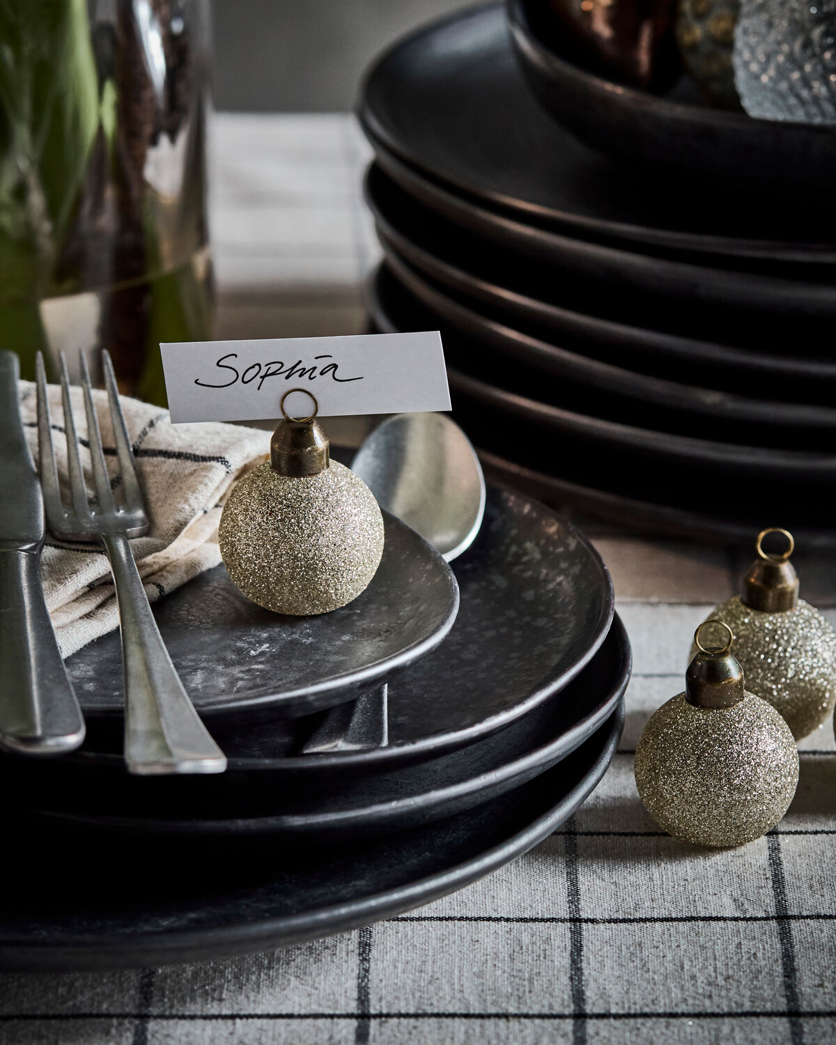 Kartenhalter, HDVisit, Champagner in Champagner präsentiert im Onlineshop von KAQTU Design AG. Weihnachtszubehör ist von House Doctor