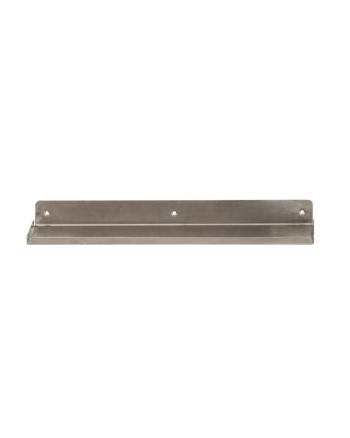 Wandregal HDLedge von House Doctor aus Eisen mit gebürstetem Silber-Finish, schmale Form mit kleiner Kante am Rand zur Ablage von Gegenständen.