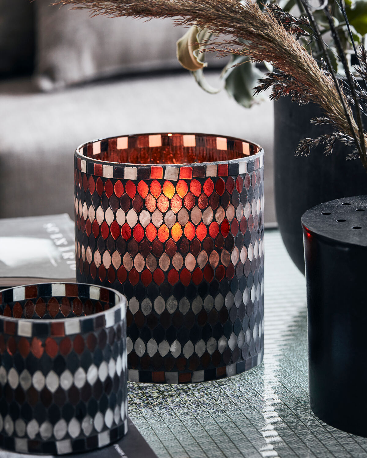 Teelichthalter, Mosa in Braun präsentiert im Onlineshop von KAQTU Design AG. Kerzenständer ist von House Doctor