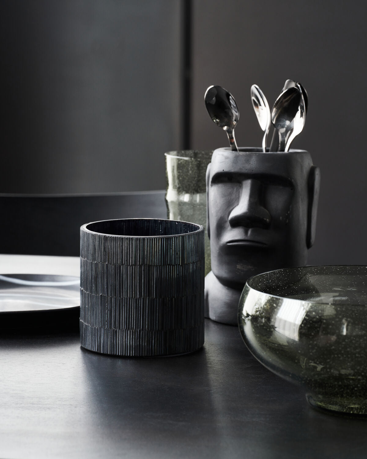 Teelichthalter, HDGara, Schwarz in Schwarz präsentiert im Onlineshop von KAQTU Design AG. Kerzenständer ist von House Doctor