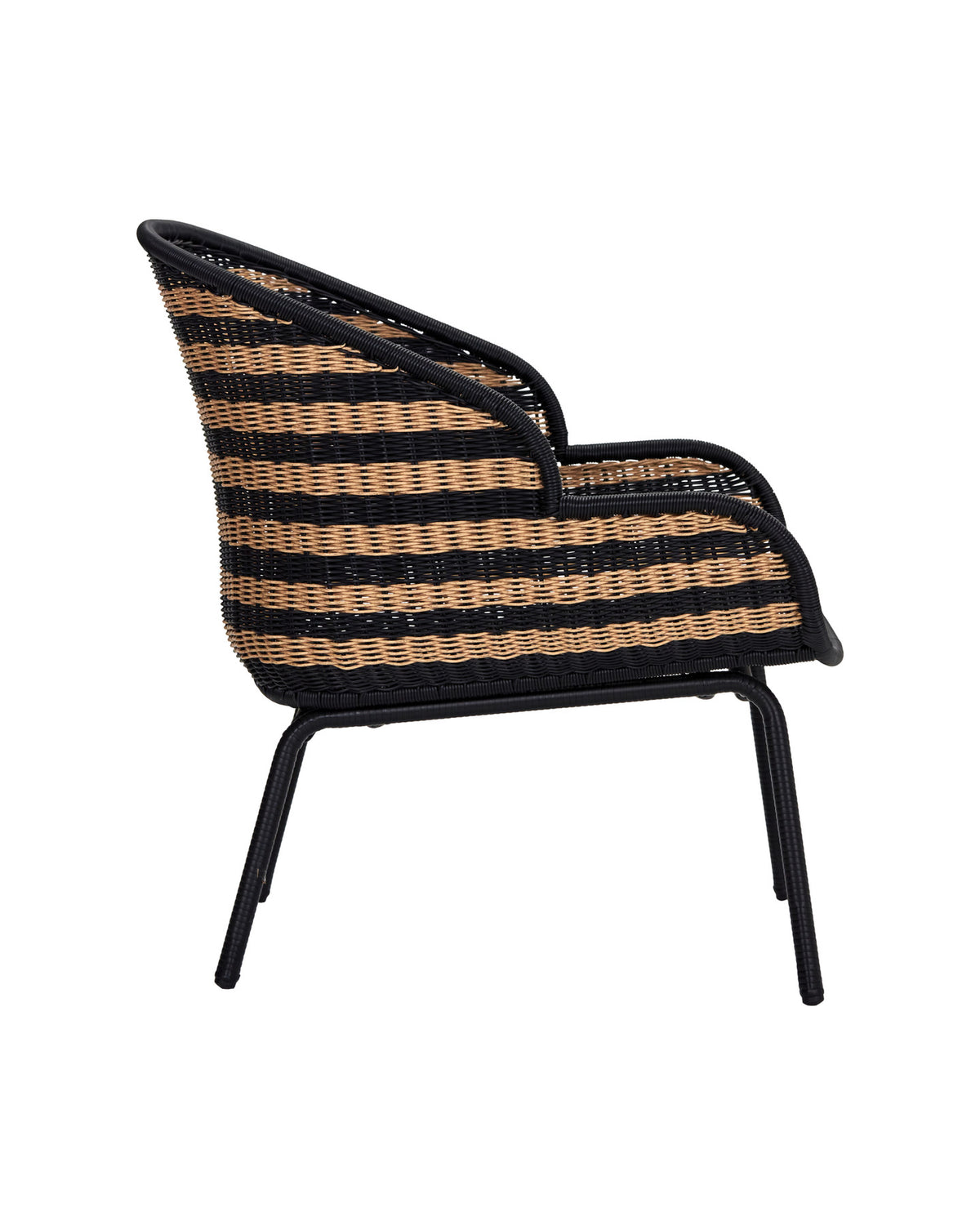 Lounge-Sessel, HDHapur, Natur,Schwarz in Natur, Schwarz präsentiert im Onlineshop von KAQTU Design AG. Outdoor-Sessel mit Armlehnen ist von House Doctor