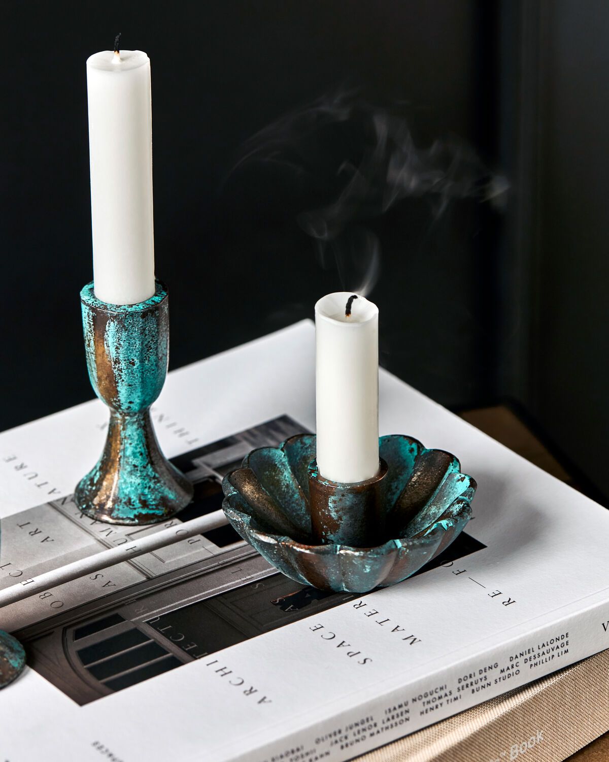 Kerzenständer, HDPli, Antikes Grün in Antikes Grün präsentiert im Onlineshop von KAQTU Design AG. Kerzenständer ist von House Doctor