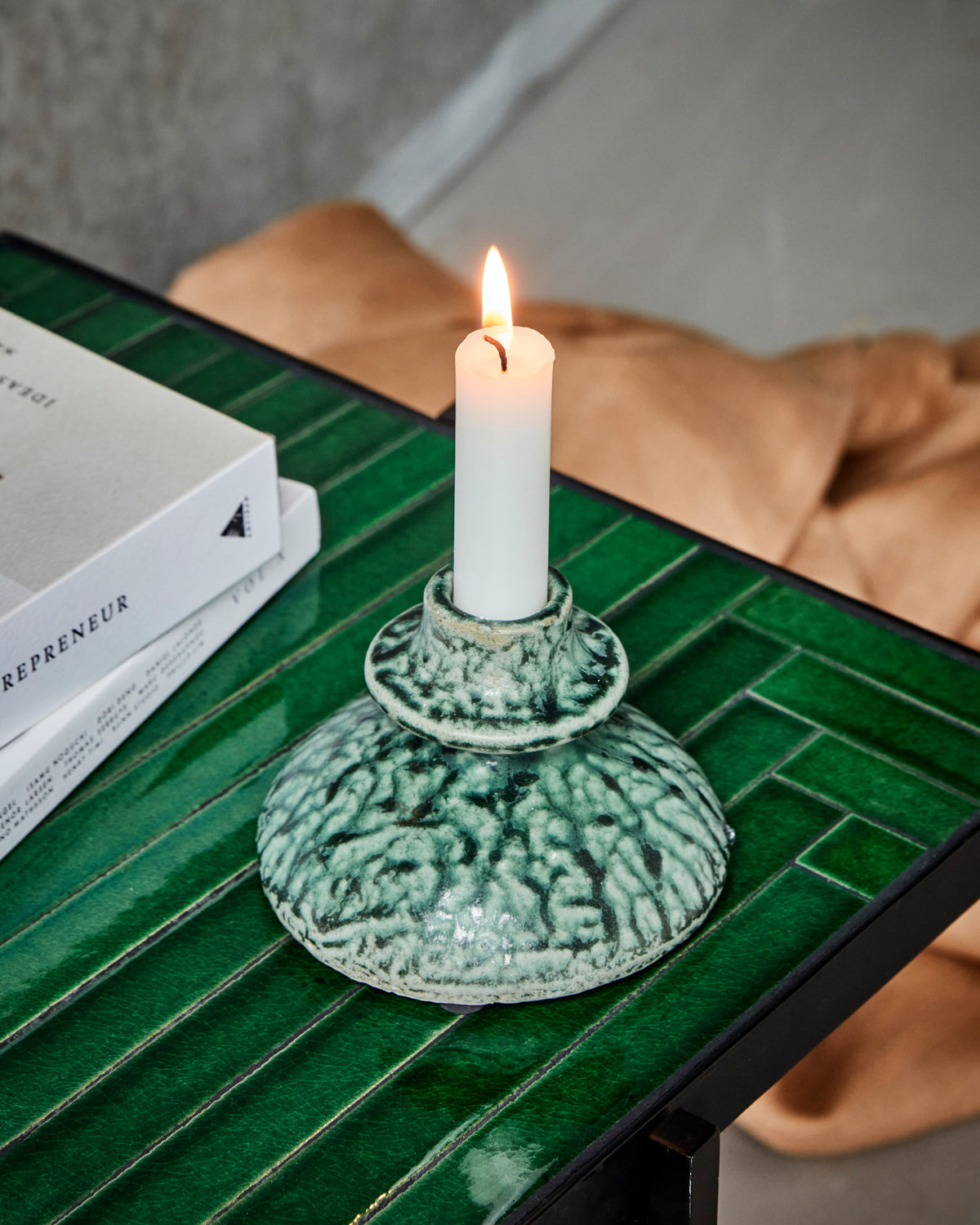 Kerzenständer, HDKulu, Grün in Grün präsentiert im Onlineshop von KAQTU Design AG. Kerzenständer ist von House Doctor