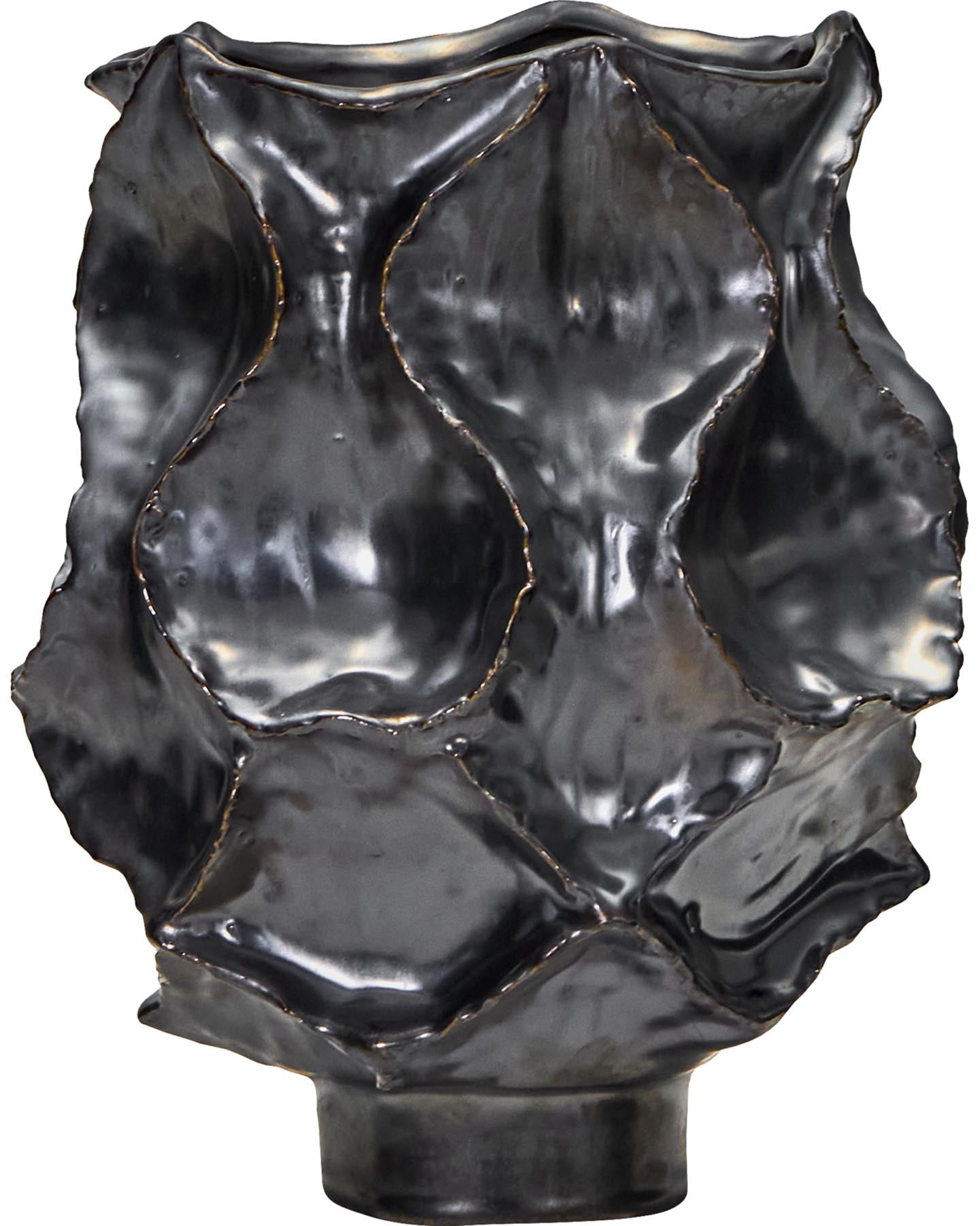 Verleihen Sie Ihrem Zuhause mit der einzigartigen Vase HDWaves von House Doctor einen Hauch von Eleganz. Handgefertigt aus robustem Steinzeug, besticht sie durch ihre antikmetallische Glasur und geschwungene Form. Ideal für Blumen oder als Kunstobjekt.