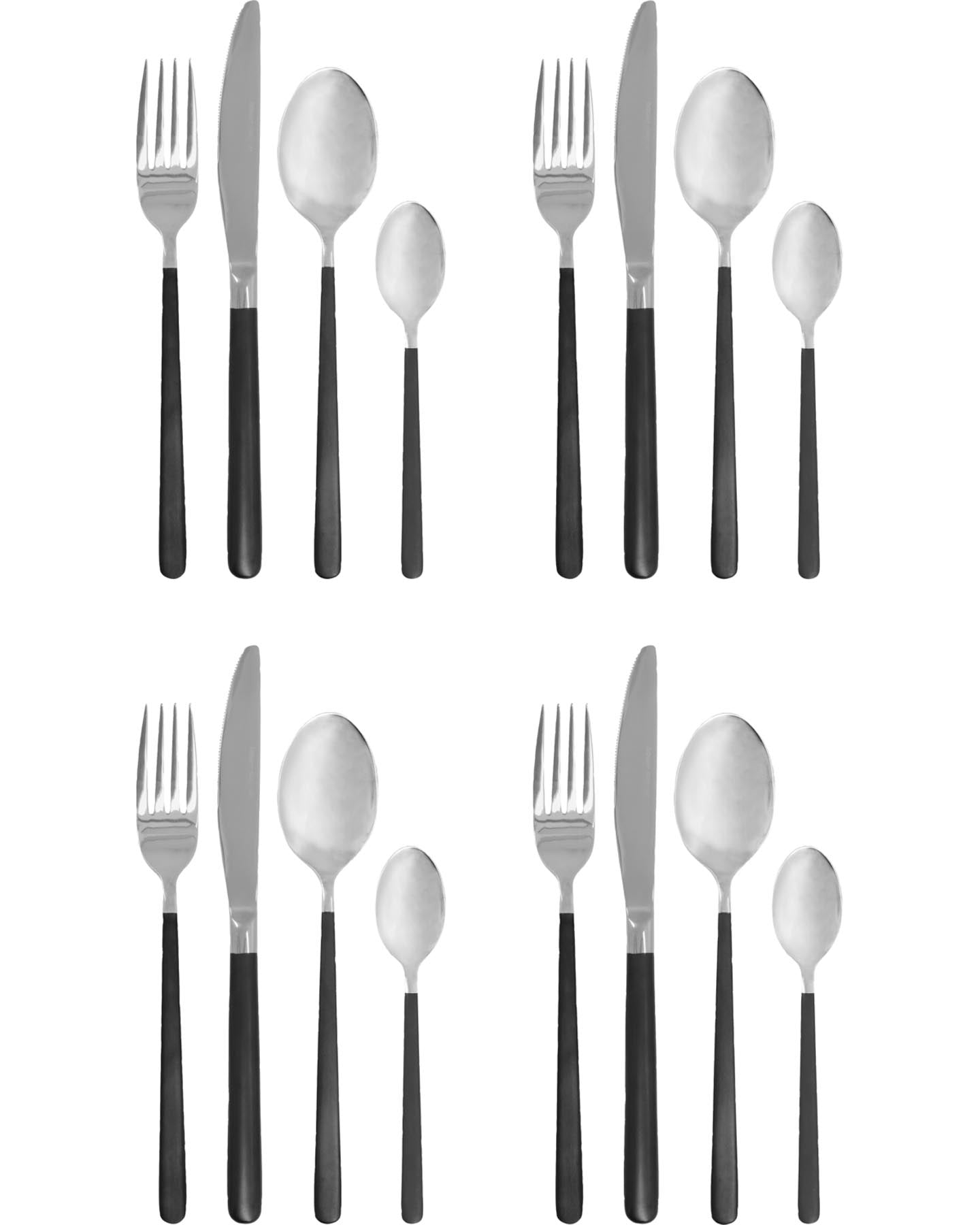 Besteckset, HDOx, Schwarz;Silber in Schwarz, Silber präsentiert im Onlineshop von KAQTU Design AG. Geschirr ist von House Doctor