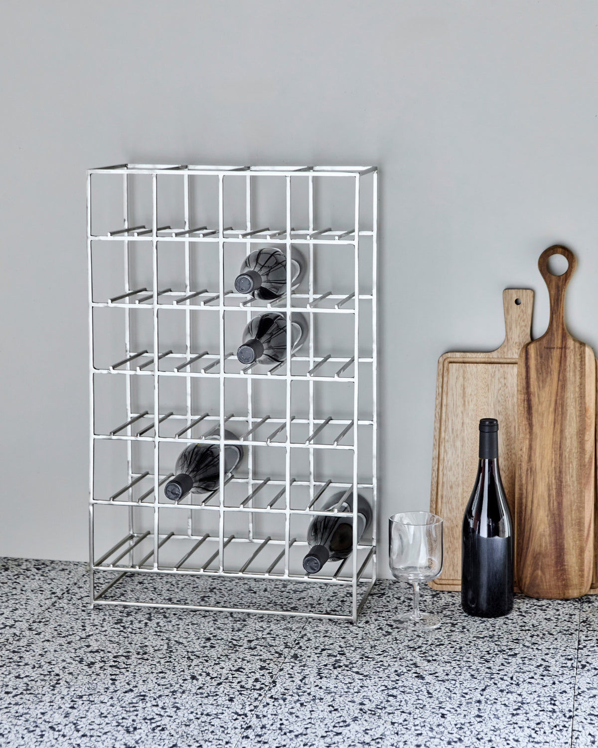Weinregal, HD24, Silber-Finish in Silver finish präsentiert im Onlineshop von KAQTU Design AG. Weinregal ist von House Doctor