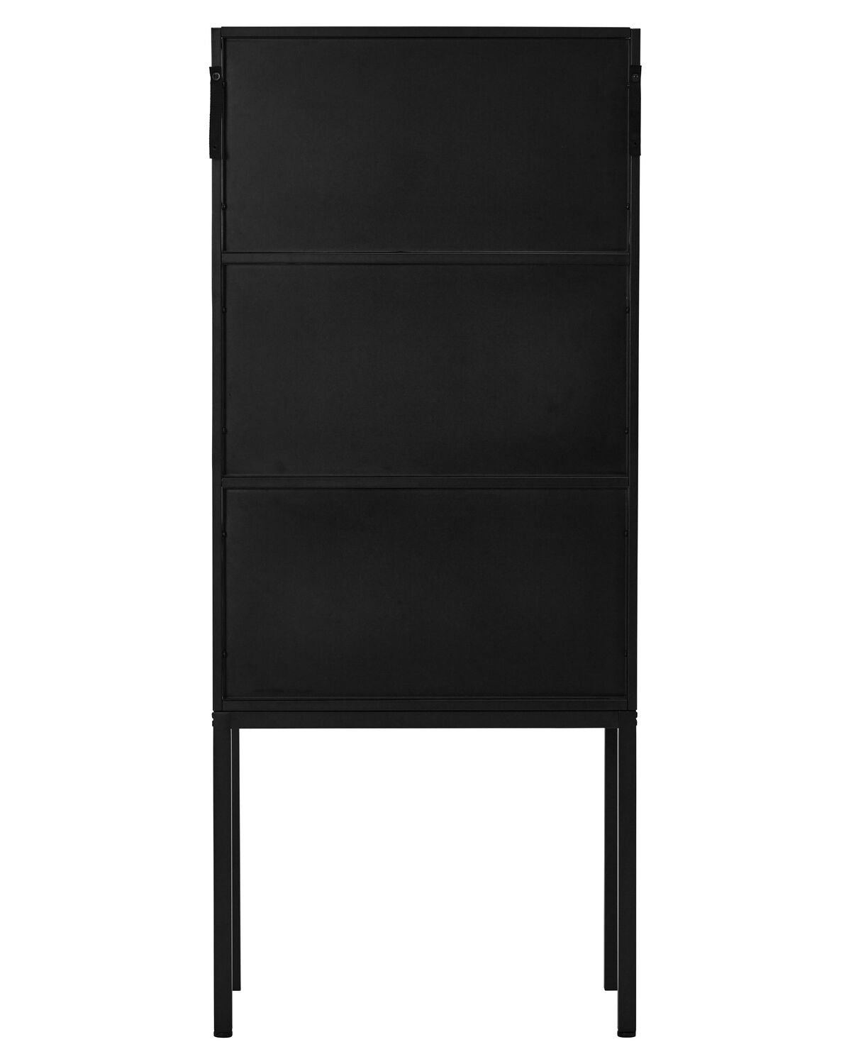 Eleganter schwarzer HDCabin Schrank von House Doctor, ideal zur stilvollen Aufbewahrung und Präsentation von Wohnaccessoires und Geschirr.