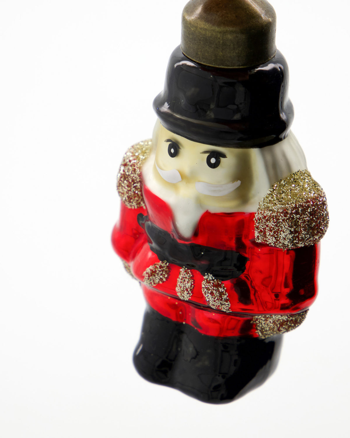 Weihnachtsschmuck HDTino: rote Zinnsoldaten aus Glas mit Eisenkappe und Schlaufe
