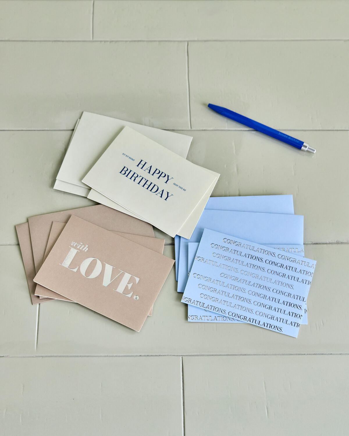 Grußkarten, HDGreeting, Braun, Hellblau, Off-White in Brown präsentiert im Onlineshop von KAQTU Design AG. Büromaterial ist von House Doctor