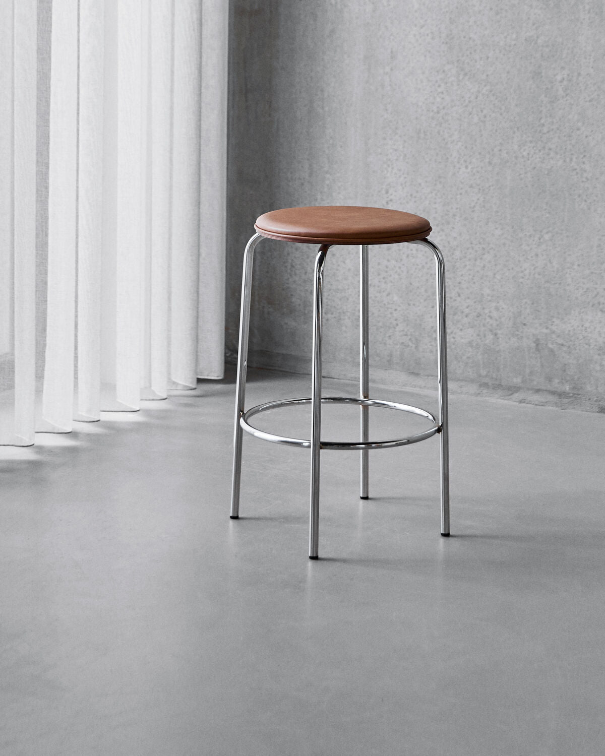 Barhocker, HDComma, Kognak, Crome in Cognac präsentiert im Onlineshop von KAQTU Design AG. Hocker ist von House Doctor