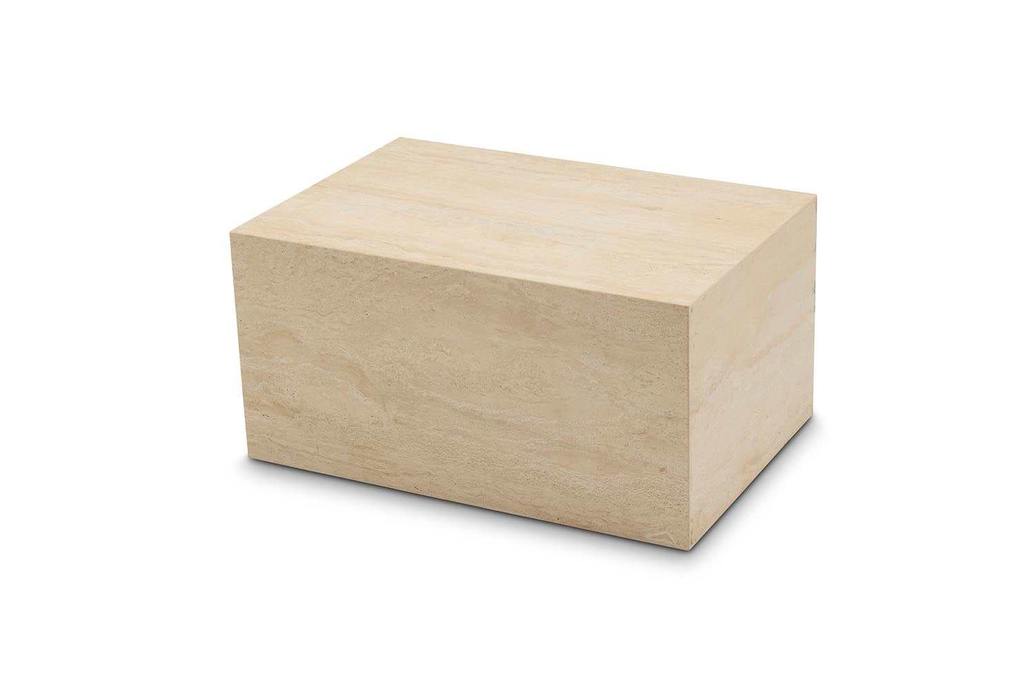 Travetina Tisch 60 von Innovation Living: Eleganter Travertin-Couchtisch, vielseitig einsetzbar, ideal für moderne Wohnräume.