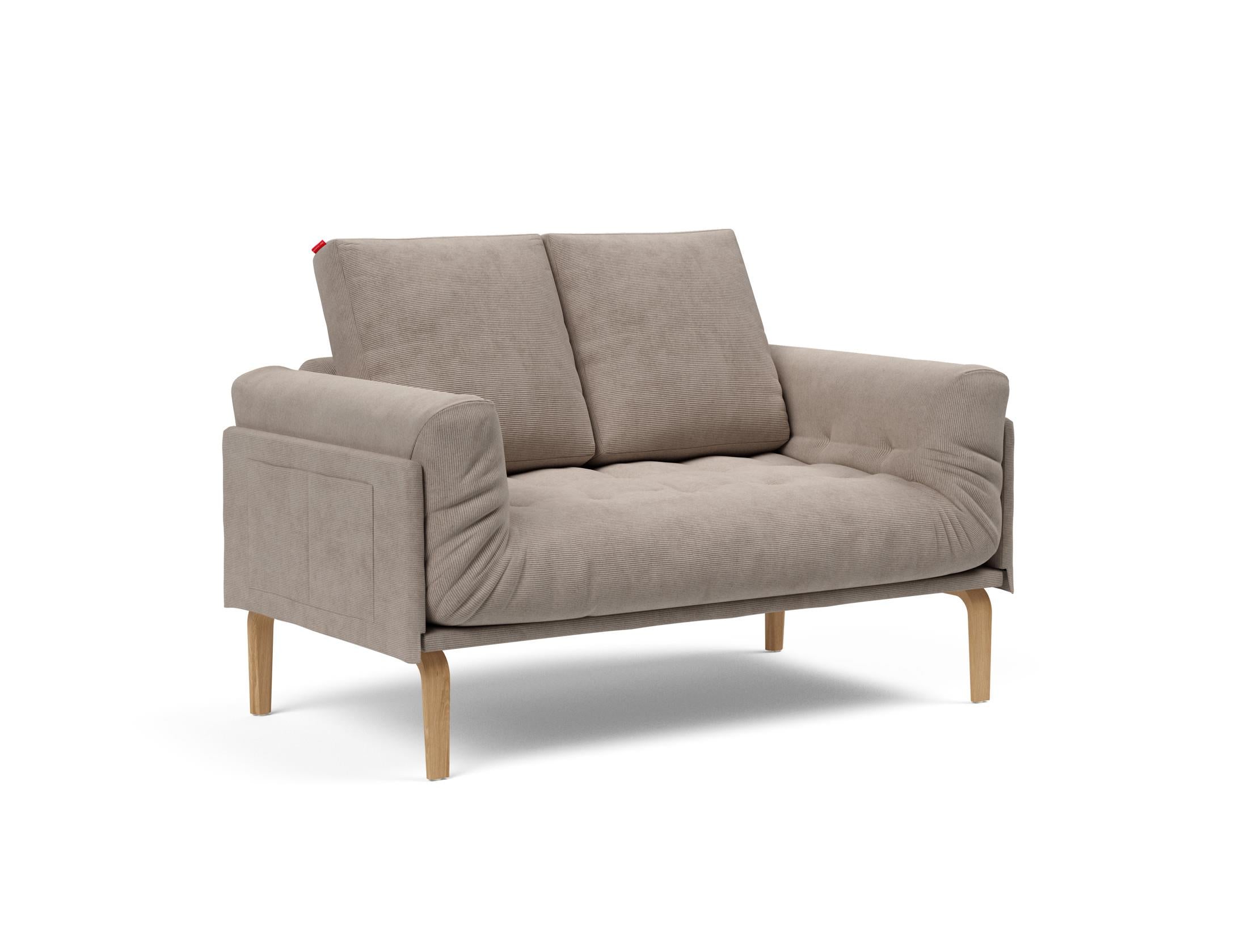 Erleben Sie das Rollo Bow Klappsofa 80 von Innovation Living – ein stilvolles, anpassbares Tagesbett, ideal für kompakte Wohnräume und Gäste.