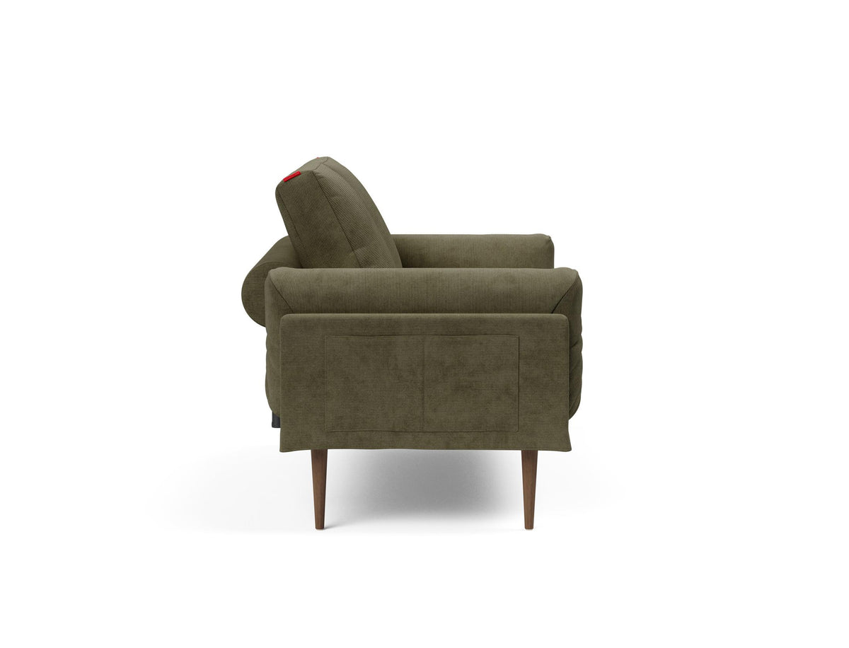 Rollo Styletto Klappsofa 80 mit Cover und Gestellbezug Classic in 316 Cordufine Pine Green präsentiert im Onlineshop von KAQTU Design AG. Bettsofa ist von Innovation Living