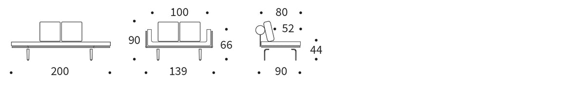 Rollo Bow Klappsofa 80 mit Gestellbezug Spring in 282 Avella Warm Grey präsentiert im Onlineshop von KAQTU Design AG. Bettsofa ist von Innovation Living