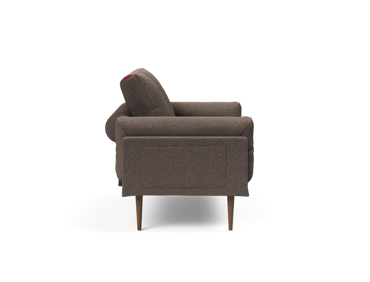 Rollo Styletto Klappsofa 80 mit Gestellbezug Spring in 530 Bouclé Taupe präsentiert im Onlineshop von KAQTU Design AG. Bettsofa ist von Innovation Living