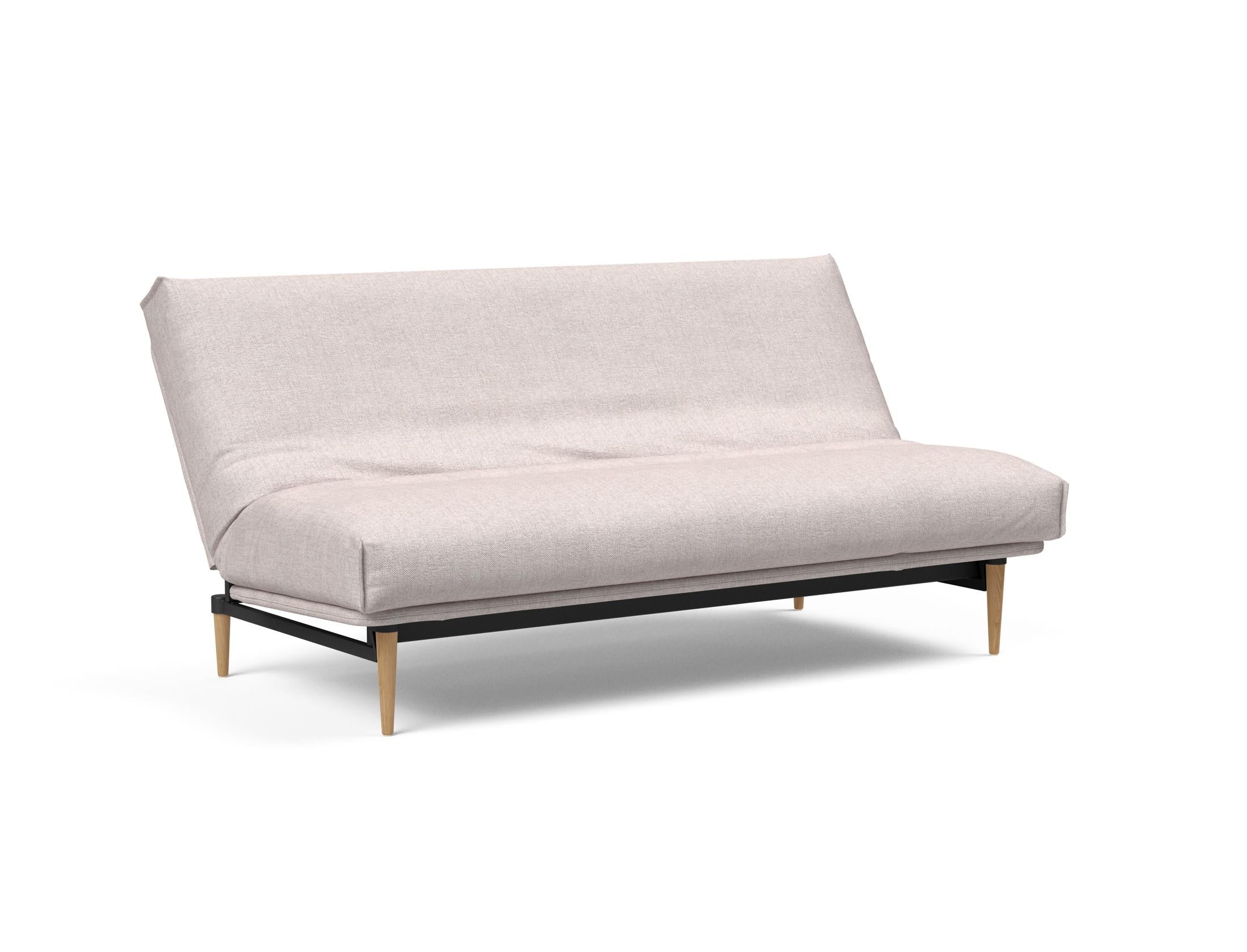 Erleben Sie das Colpus Bettsofa 140 Nordic Cover von Innovation Living – ein elegantes Möbelstück mit Soft Spring Matratze für höchsten Schlafkomfort und praktischen, abnehmbaren Bezug.