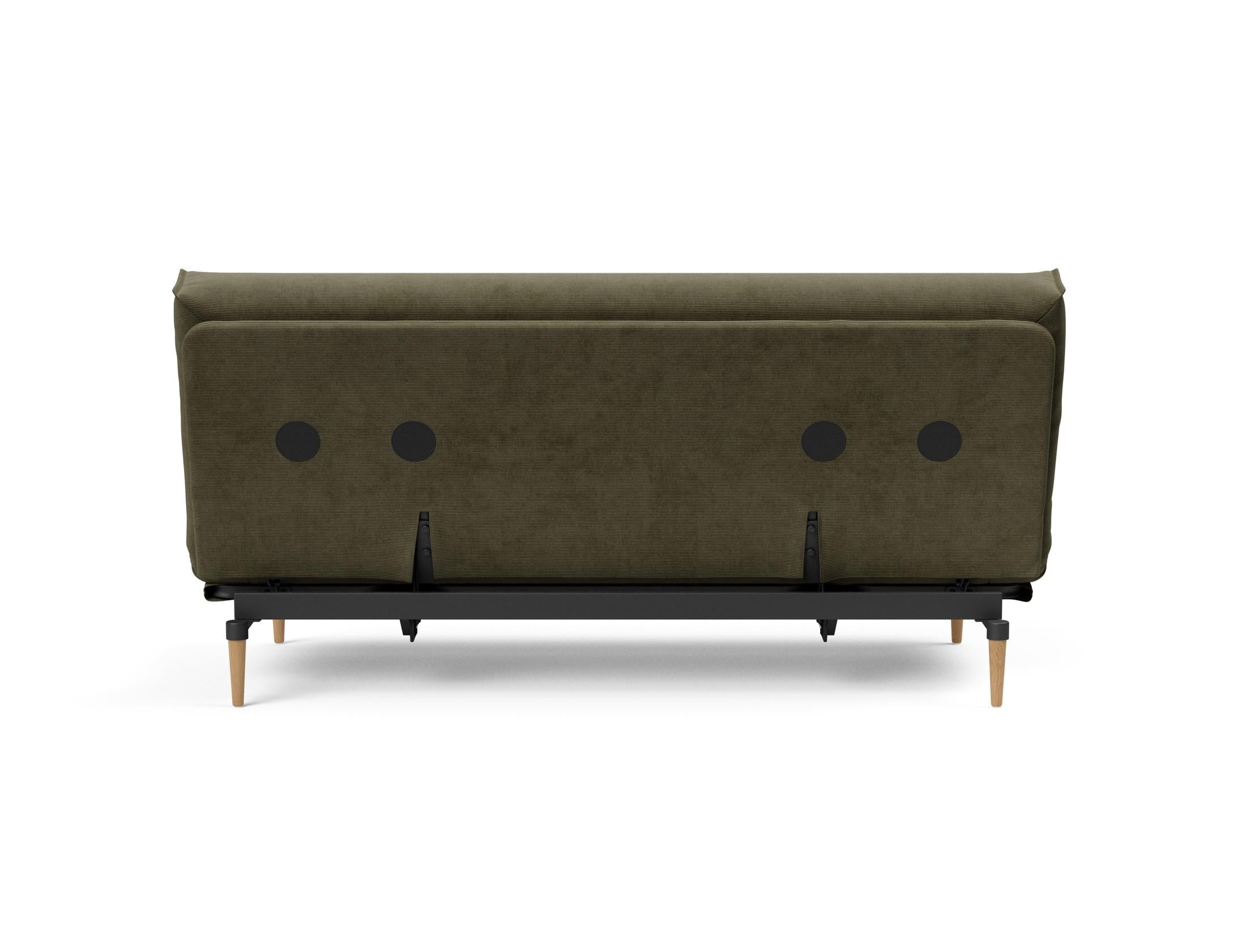 Erleben Sie das Colpus Bettsofa 140 Nordic Cover von Innovation Living – ein elegantes Möbelstück mit Soft Spring Matratze für höchsten Schlafkomfort und praktischen, abnehmbaren Bezug.
