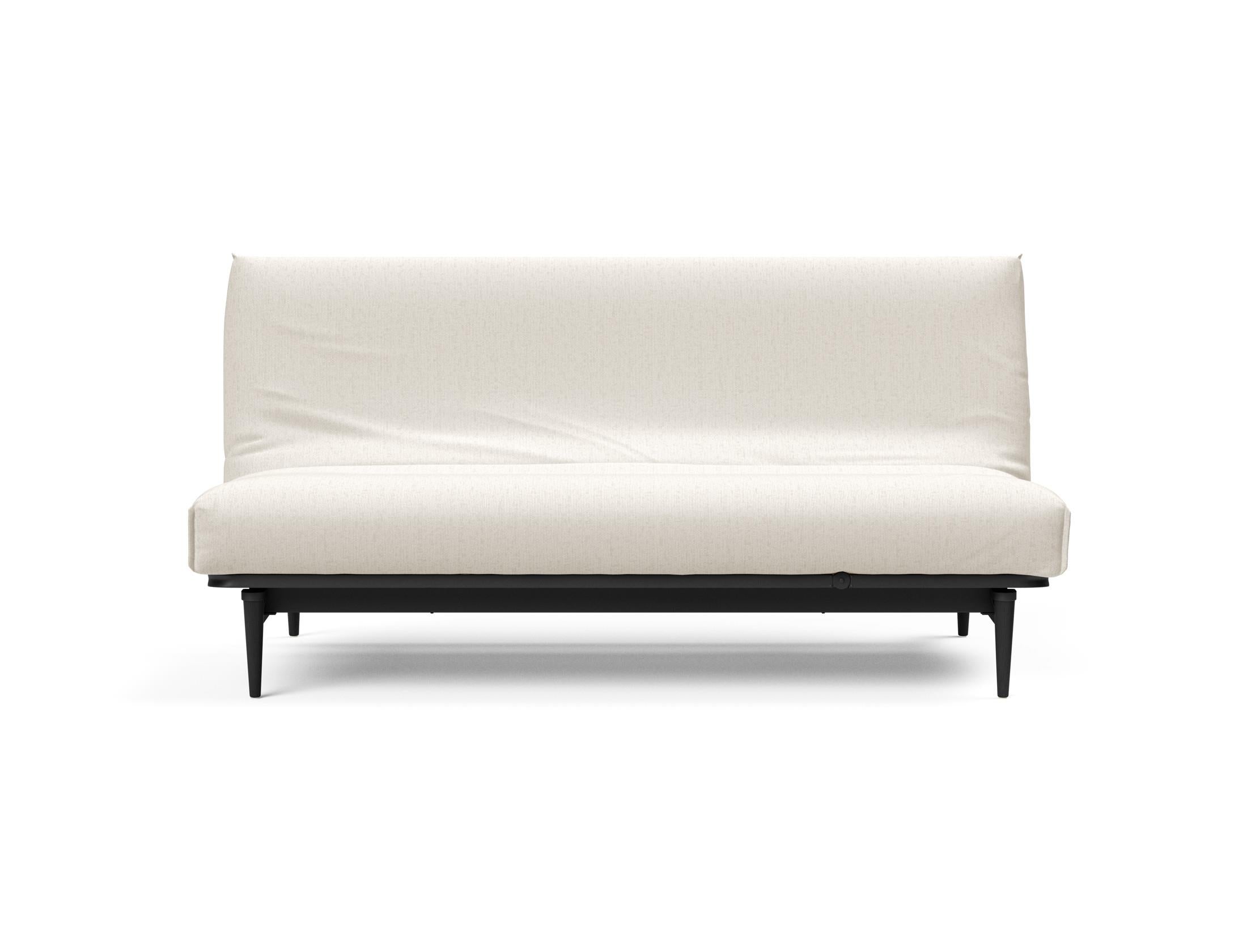Stylisches Bettsofa Colpus 140 in schwarzer Eiche mit Nordic Cover, ideal für gemütliche Nächte und modernes Wohndesign.
