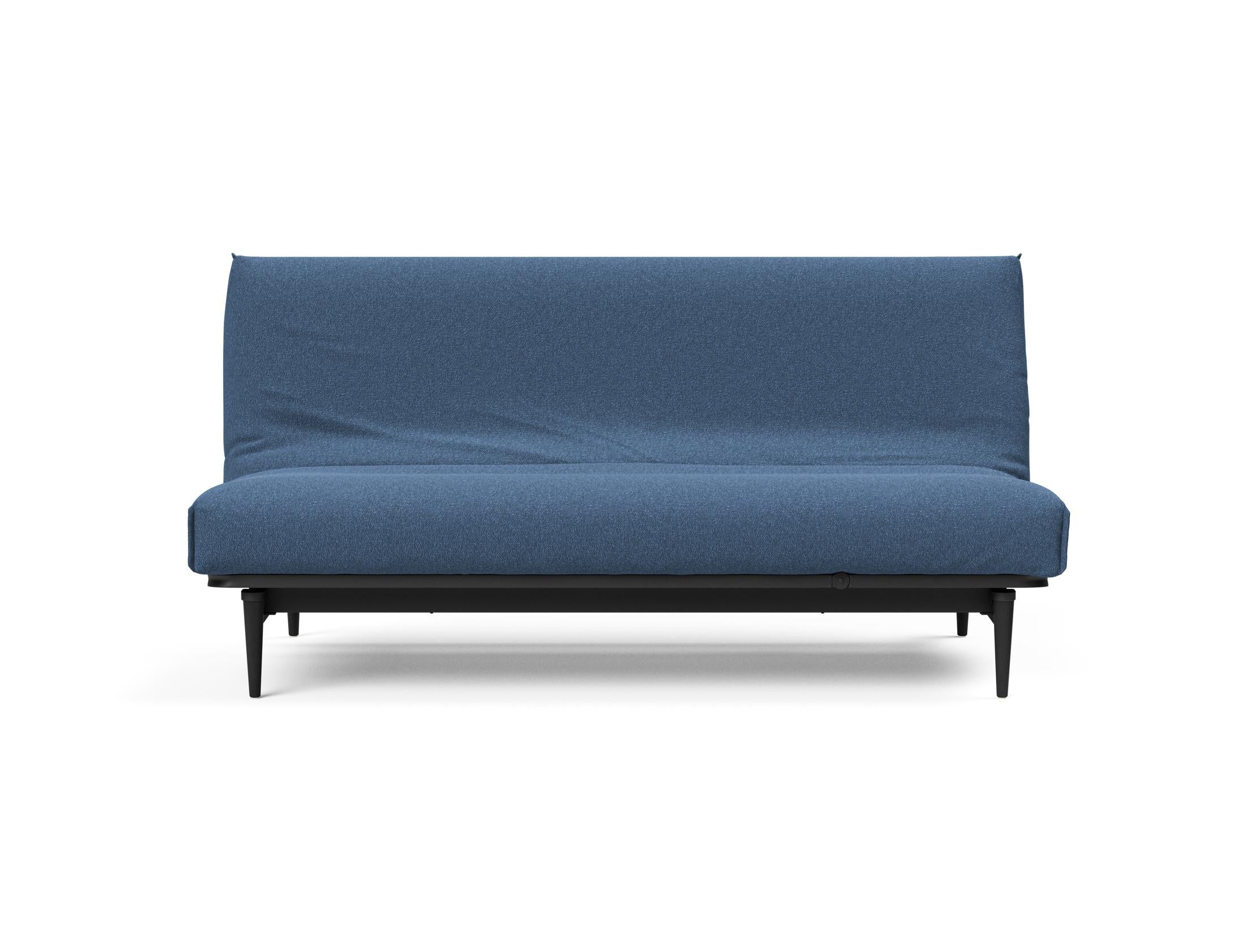 Stylisches Bettsofa Colpus 140 in schwarzer Eiche mit Nordic Cover, ideal für gemütliche Abende und zeitgemäße Einrichtung.