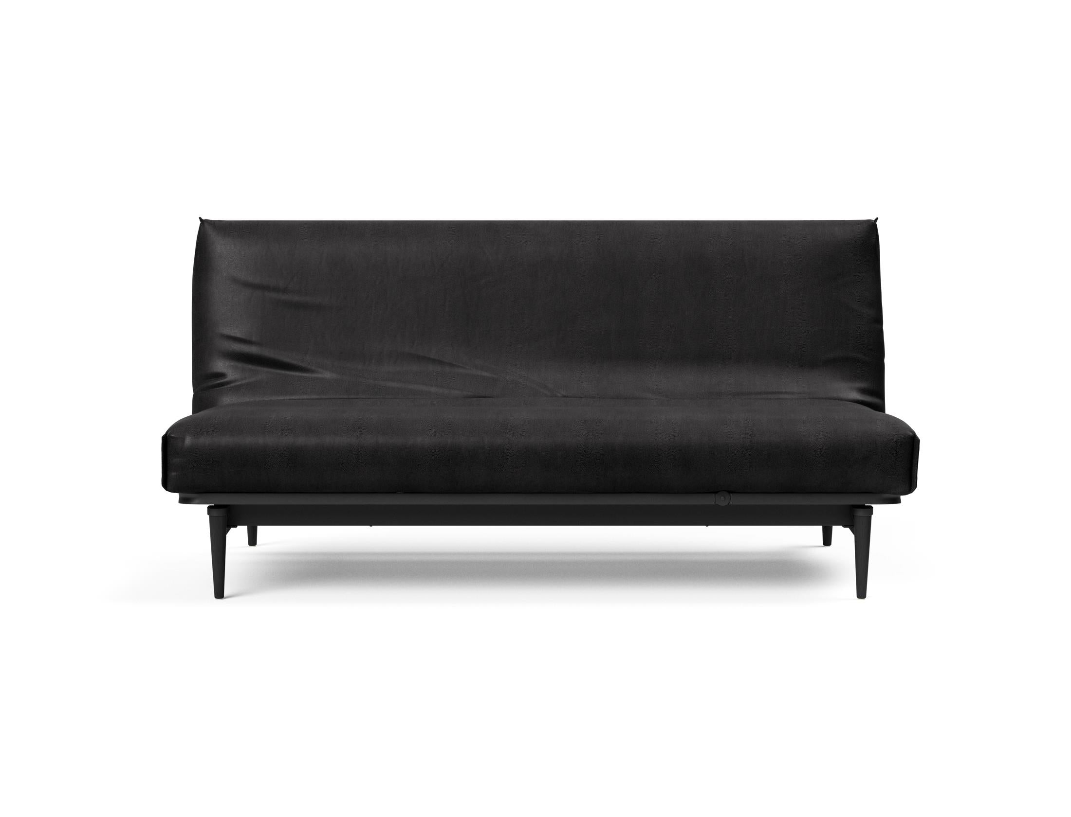 Stylisches Bettsofa Colpus 140 in schwarzer Eiche mit Nordic Cover, ideal für gemütliche Abende und modernen Wohnkomfort.