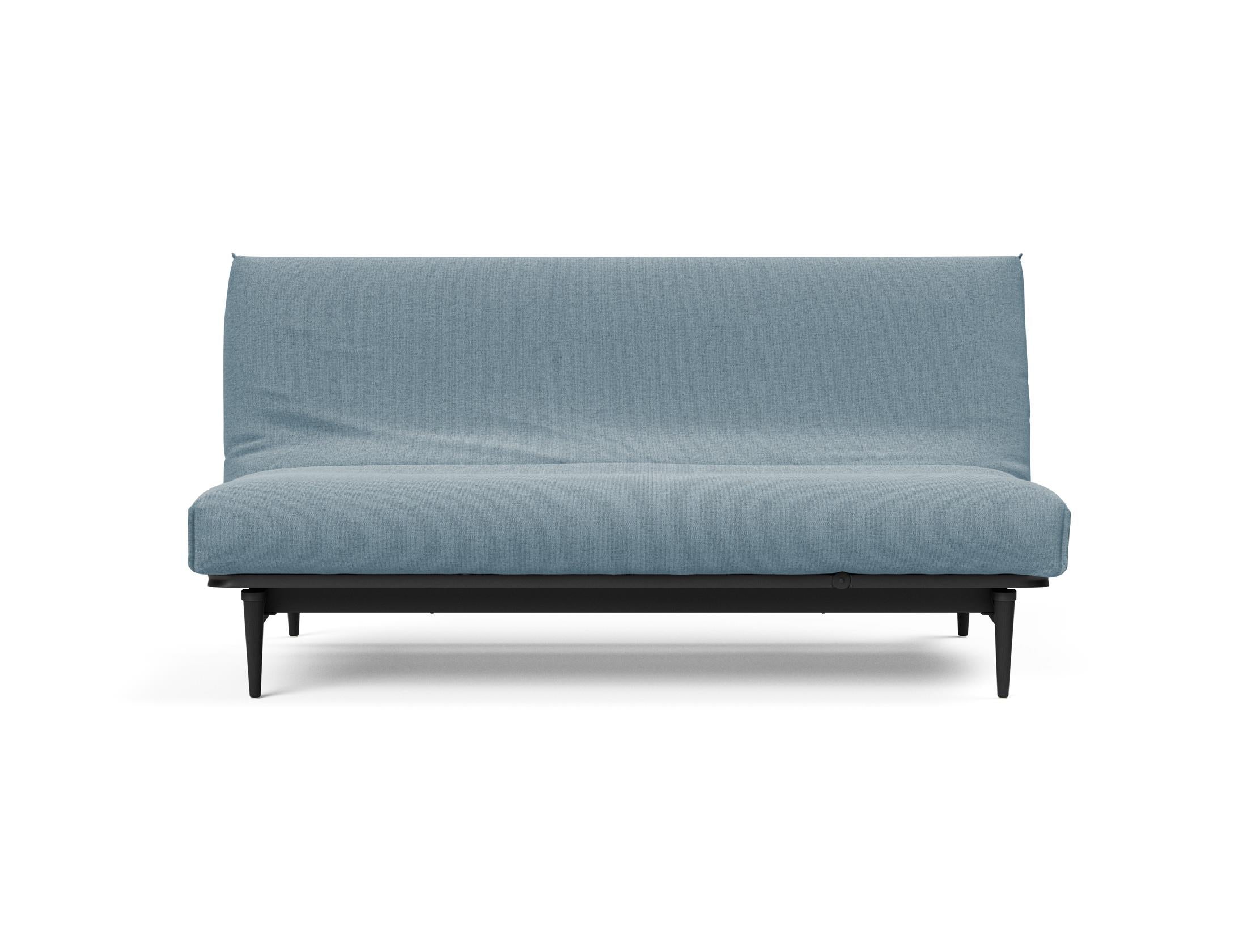 Modernes Bettsofa Colpus 140 in schwarzer Eiche mit Nordic Cover, ideal für gemütliche Abende und stilvolle Wohnräume.