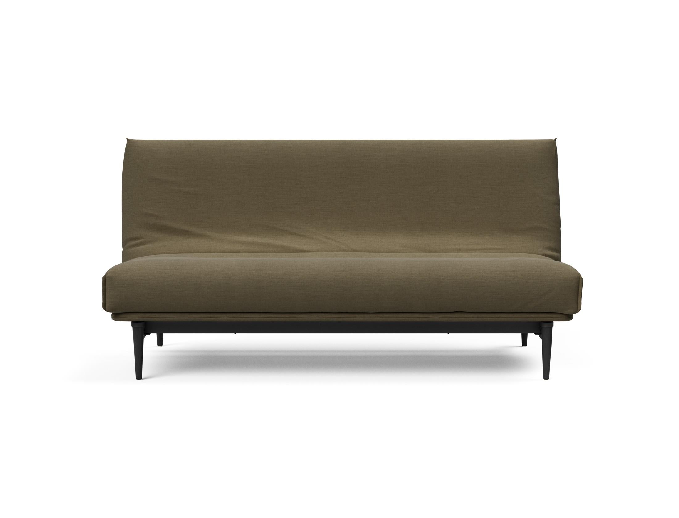 Modernes Colpus Bettsofa 140 in eleganter schwarzer Eiche, ausgestattet mit einem weichen Soft Spring Bezug für ultimativen Komfort.