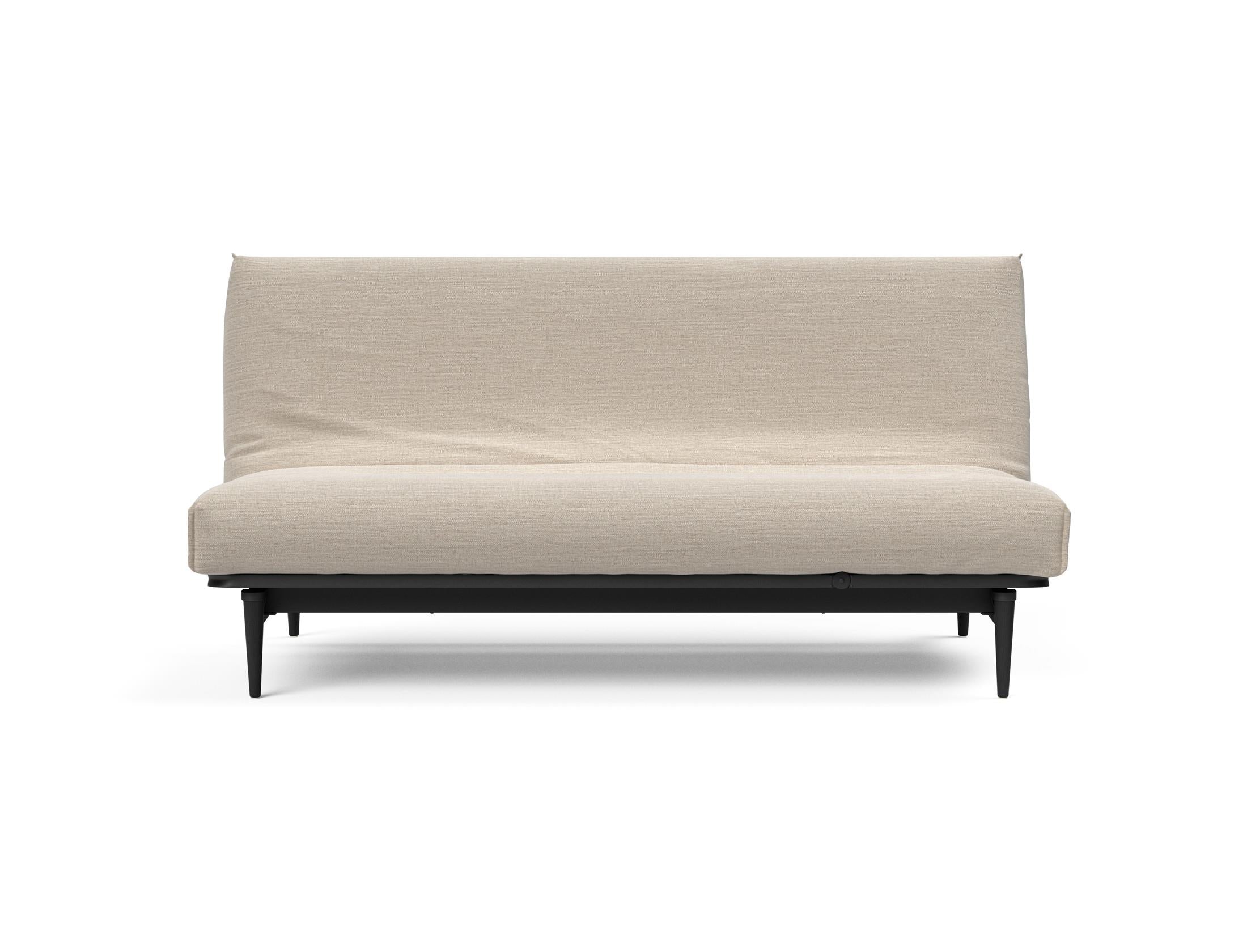 Modernes Colpus Bettsofa in schwarzer Eiche mit Nordic Cover, ideal für gemütliche Abende und stilvolle Einrichtung.