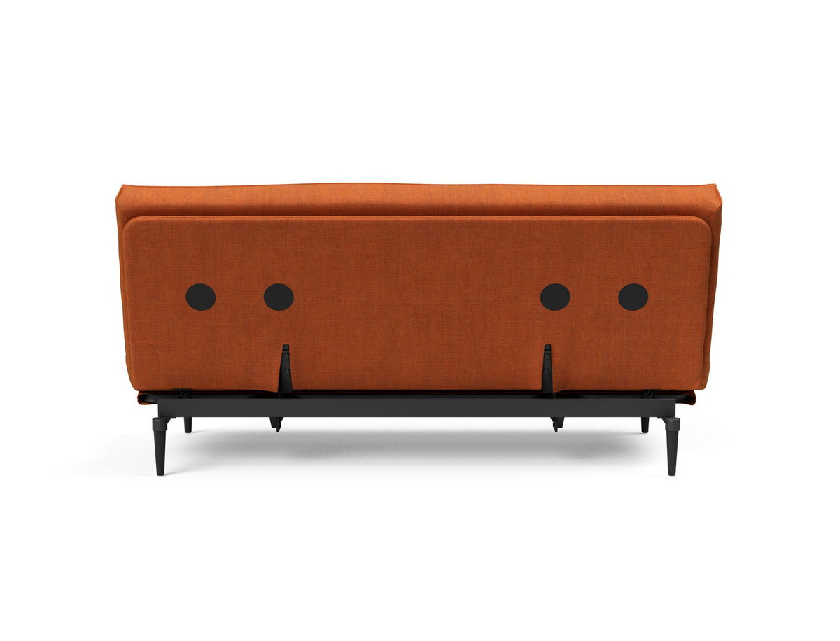Colpus Bettsofa 140 Sharp Plus Cover Eiche schwarz mit Gestellbezug Soft Spring in 412 Esina Rust Orange präsentiert im Onlineshop von KAQTU Design AG. Bettsofa ist von Innovation Living