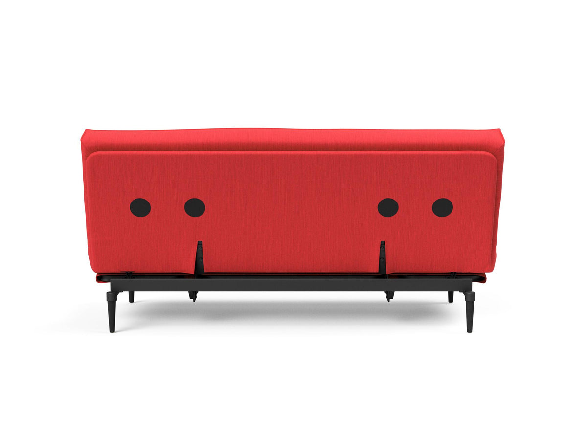 Colpus Bettsofa 140 Sharp Plus Cover Eiche schwarz mit Gestellbezug Soft Spring in 511 Elegance Red präsentiert im Onlineshop von KAQTU Design AG. Bettsofa ist von Innovation Living