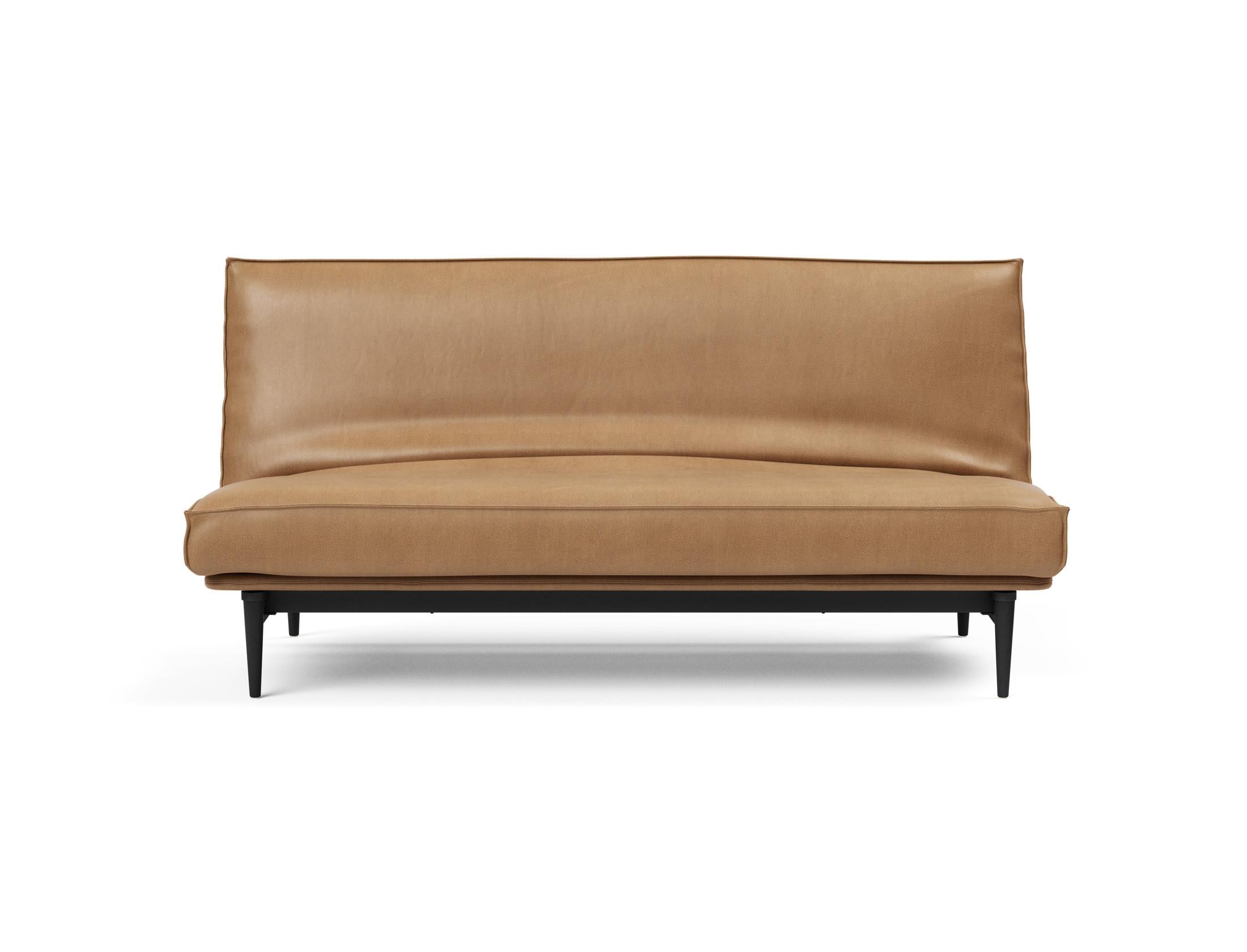 Modernes Bettsofa Colpus 140 in schwarzer Eiche, ausgestattet mit einem komfortablen Soft Spring Bezug für gemütliche Stunden und flexible Nutzung.