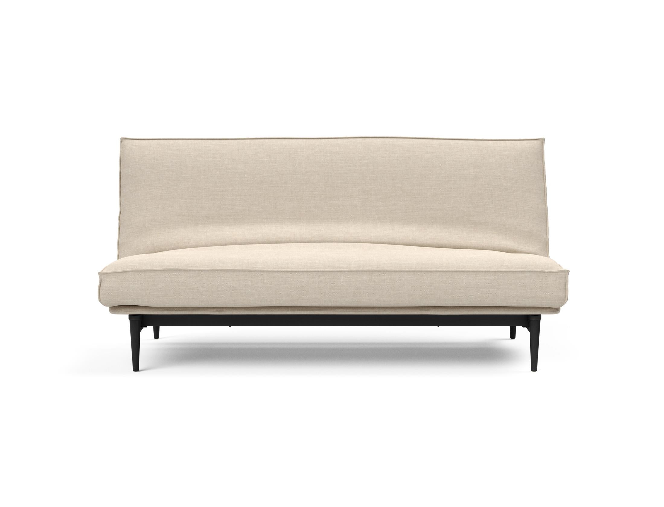 Stylisches Colpus Bettsofa in schwarzer Eiche, ideal für kleine Räume, bietet Komfort und Funktionalität für Tag und Nacht.