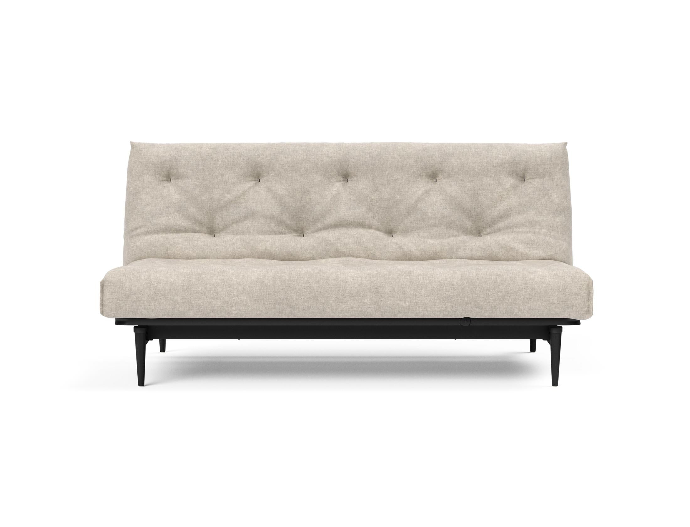 Erleben Sie das Colpus Bettsofa 140 in modernem Nordic Eiche schwarz von Innovation Living – ideal für komfortable Entspannung und schicke Einrichtung.