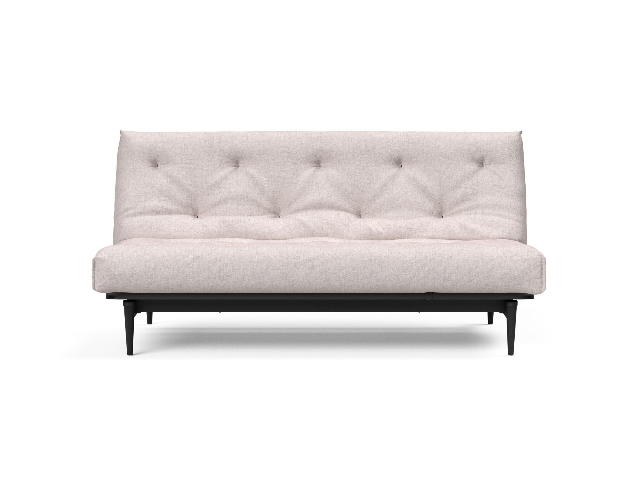 Erleben Sie das stilvolle Colpus Bettsofa 140 in Nordic Eiche schwarz von Innovation Living – ideal für gemütliche Nächte und elegantes Wohnen.