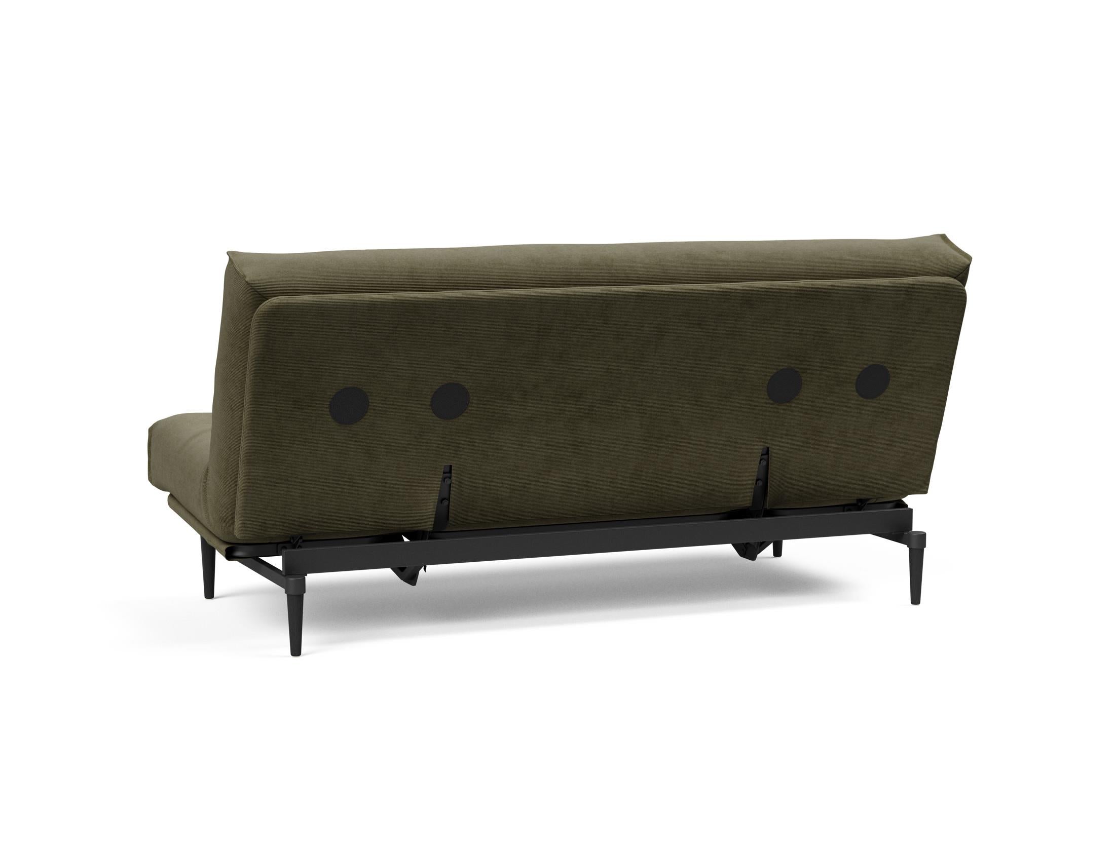 Erleben Sie das Colpus Bettsofa 140 in Nordic Eiche schwarz – ein elegantes Möbelstück, das als Sofa und Bett höchsten Komfort bietet.