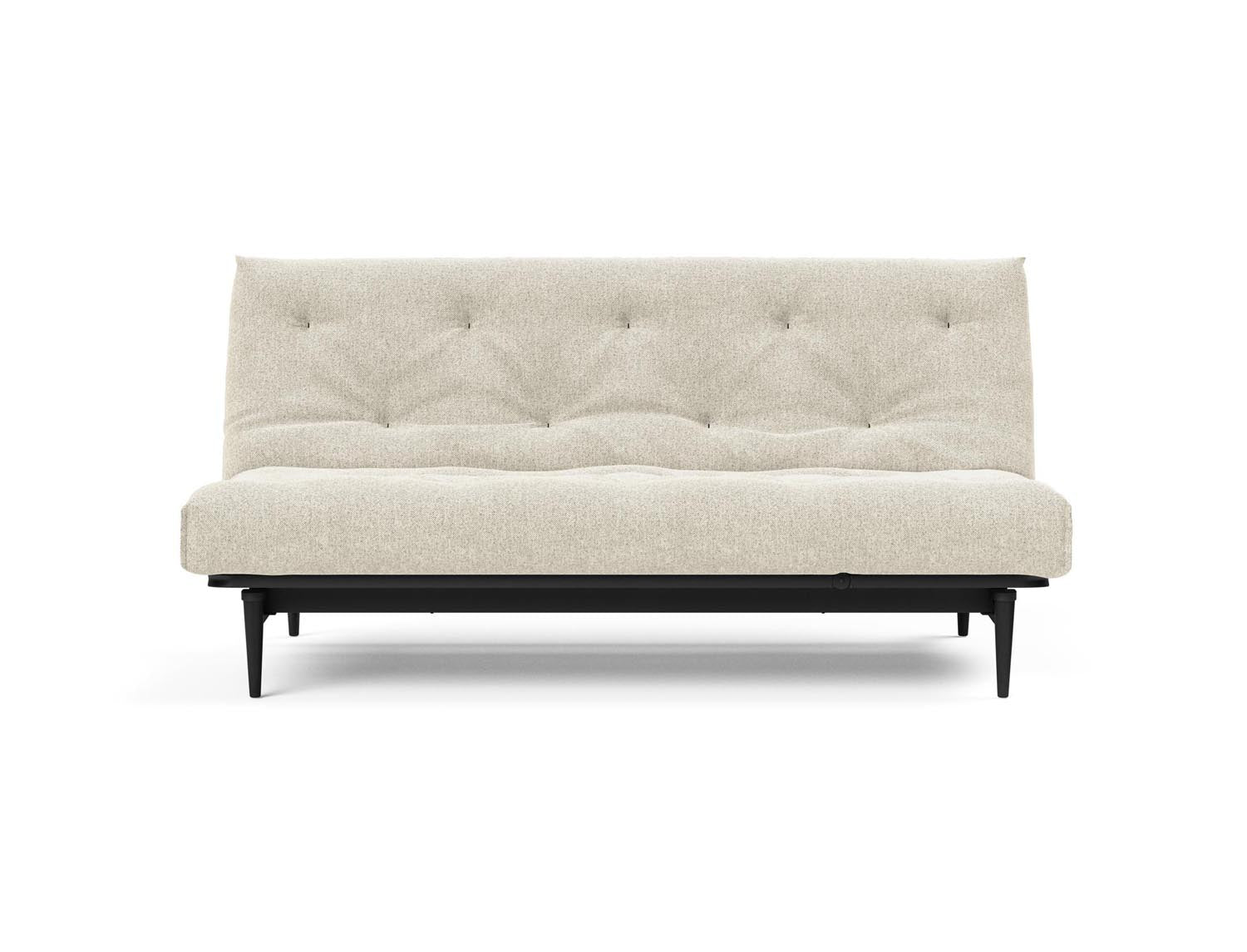 Erleben Sie das stilvolle Colpus Bettsofa 140 in Nordic Eiche schwarz von Innovation Living – ideal für gemütliche Nächte und elegantes Wohnen.