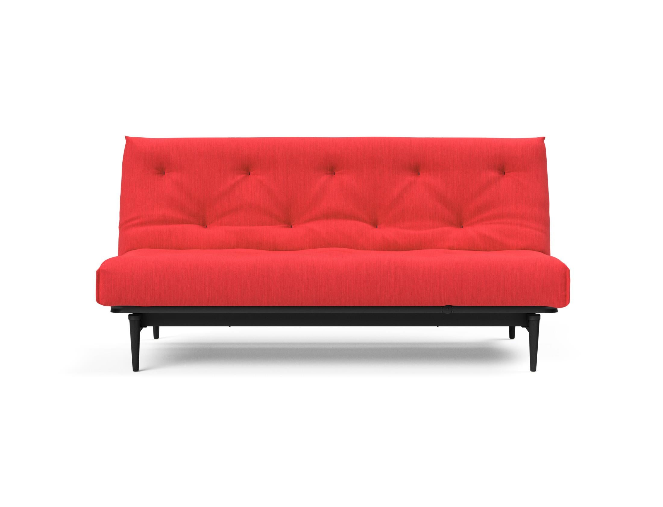 Erleben Sie das stilvolle Colpus Bettsofa 140 in Nordic Eiche schwarz von Innovation Living – ideal für gemütliche Nächte und elegantes Wohnen.