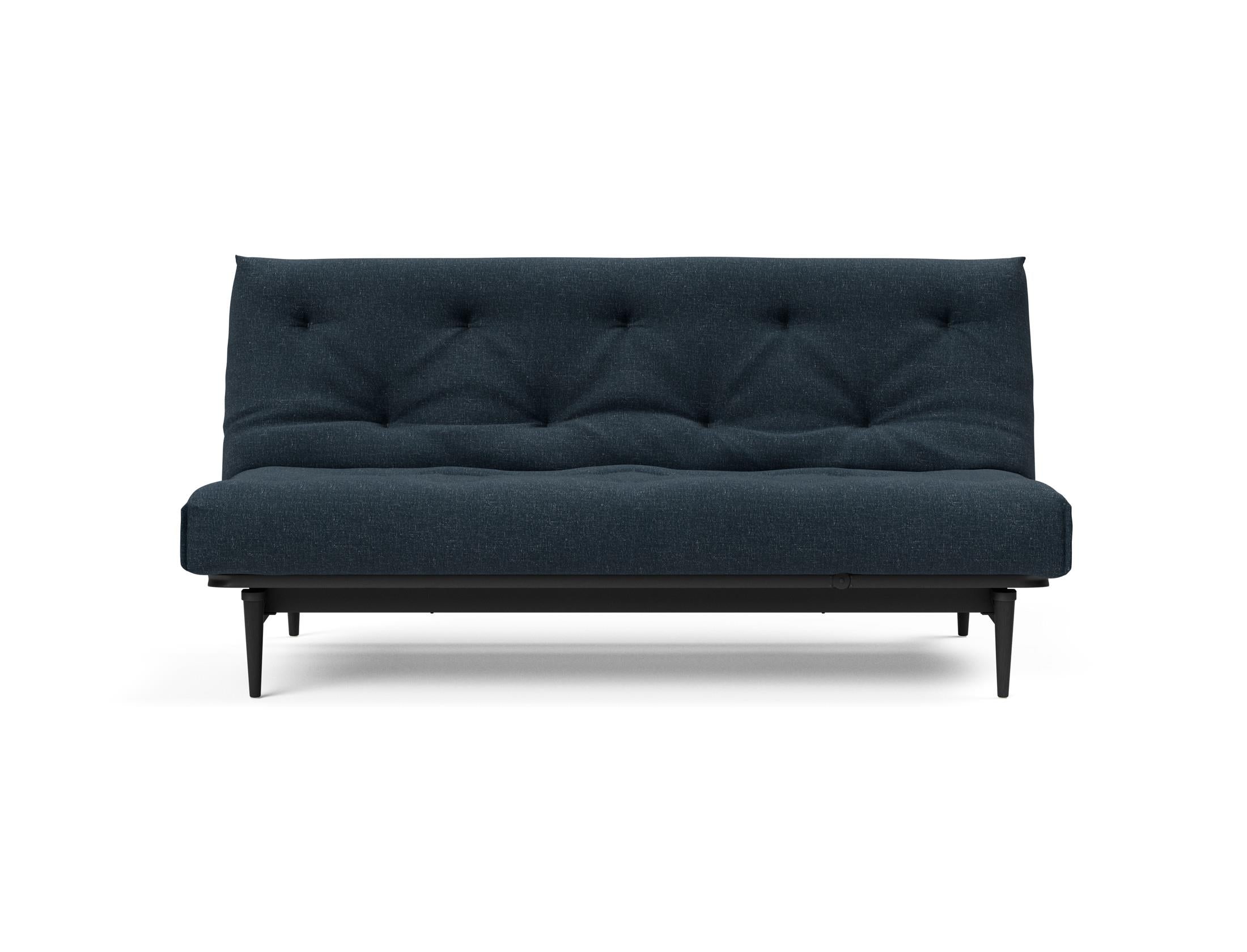 Erleben Sie das stilvolle Colpus Bettsofa 140 in Nordic Eiche schwarz von Innovation Living – ideal für gemütliche Nächte und elegantes Wohnen.