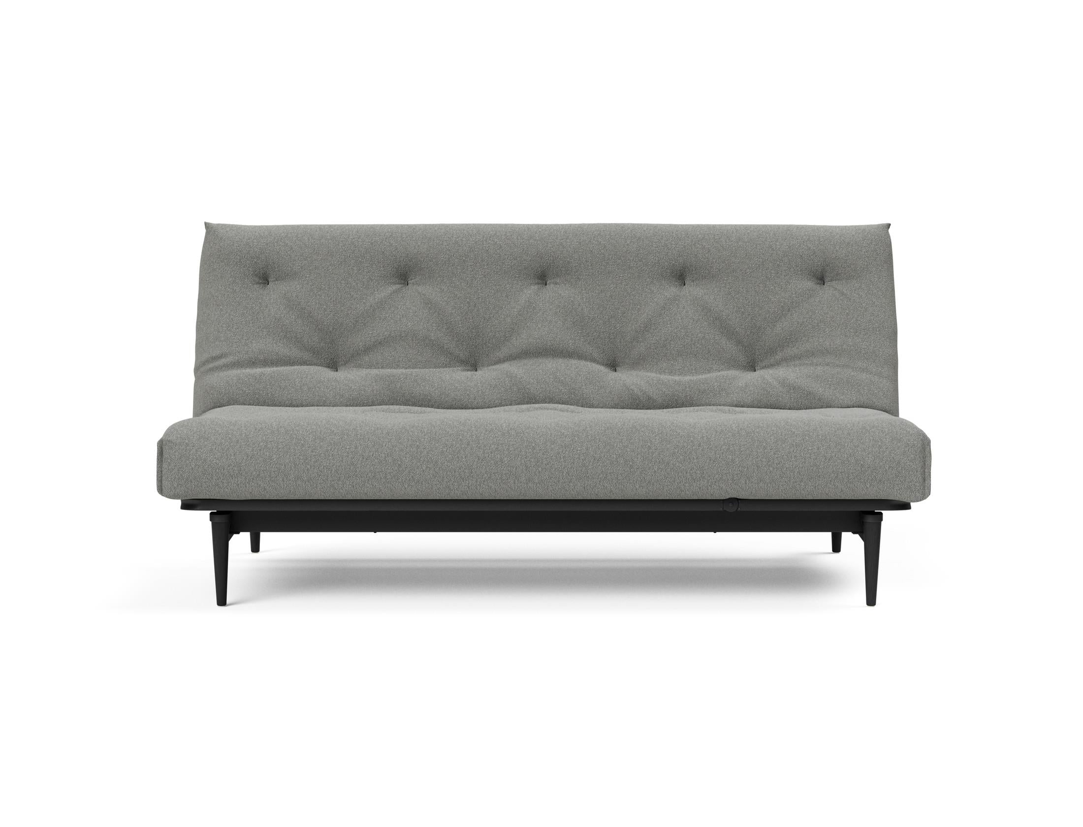 Elegantes Colpus Bettsofa in Nordic Eiche schwarz, perfekt für kleine Räume, bietet Komfort und modernes Design für erholsame Nächte.