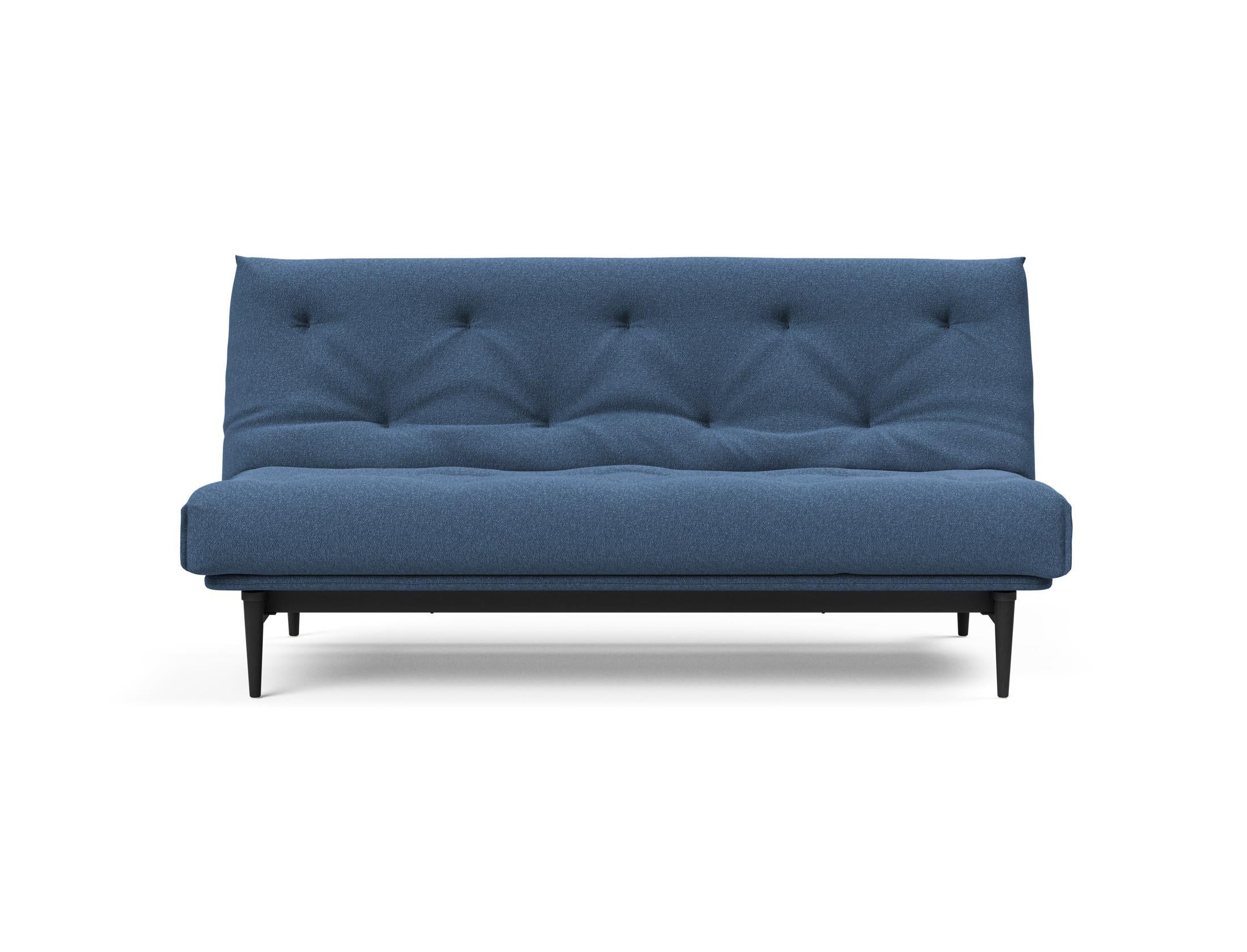 Modernes Bettsofa Colpus in schwarzer Nordic Eiche, 140 cm, ausgestattet mit einem komfortablen Soft Spring Bezug – ideal für vielseitige Wohnkonzepte.